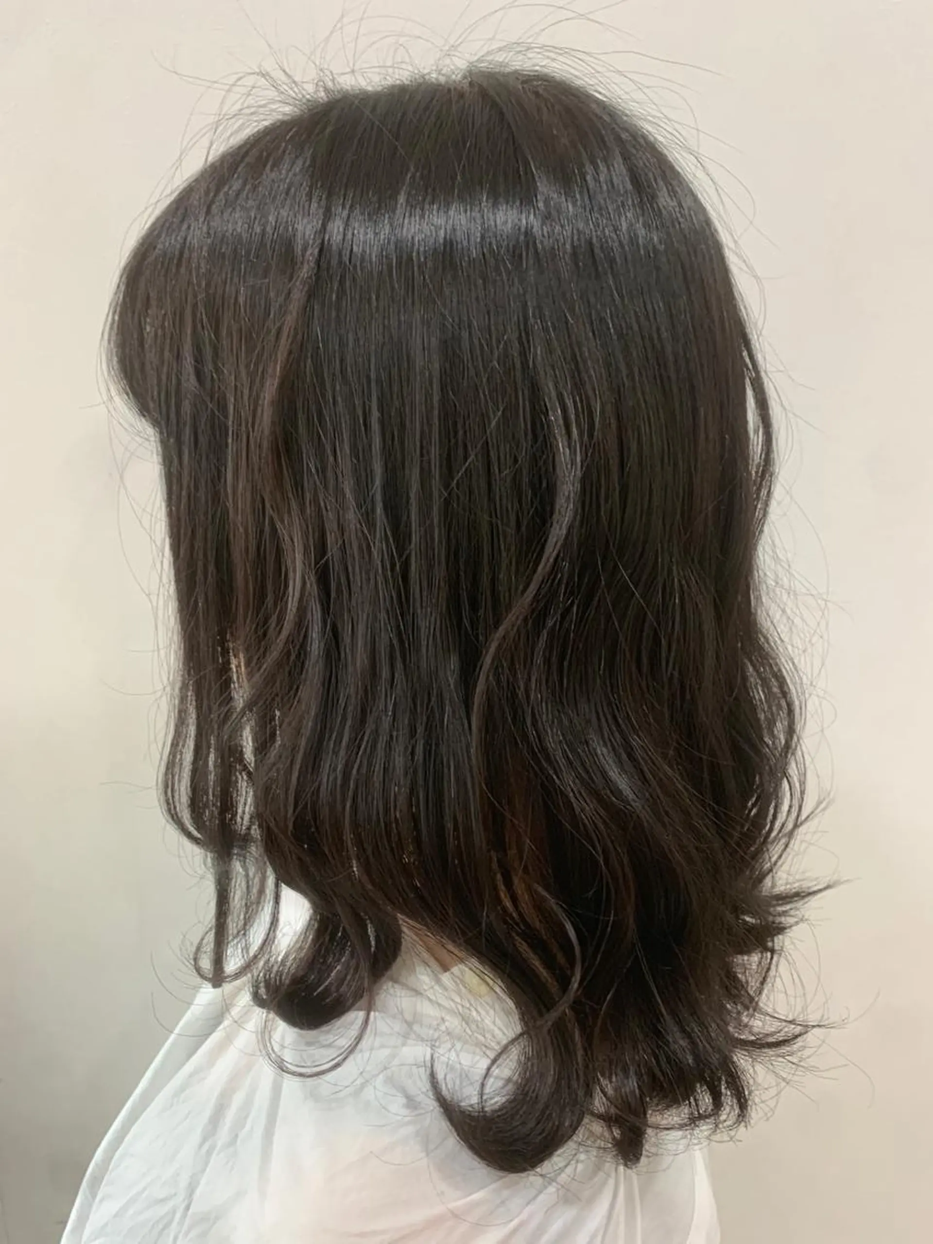 ミディアム カラー ヘアアレンジ 脱白髪染め美容師 竹内涼乃のヘアスタイル