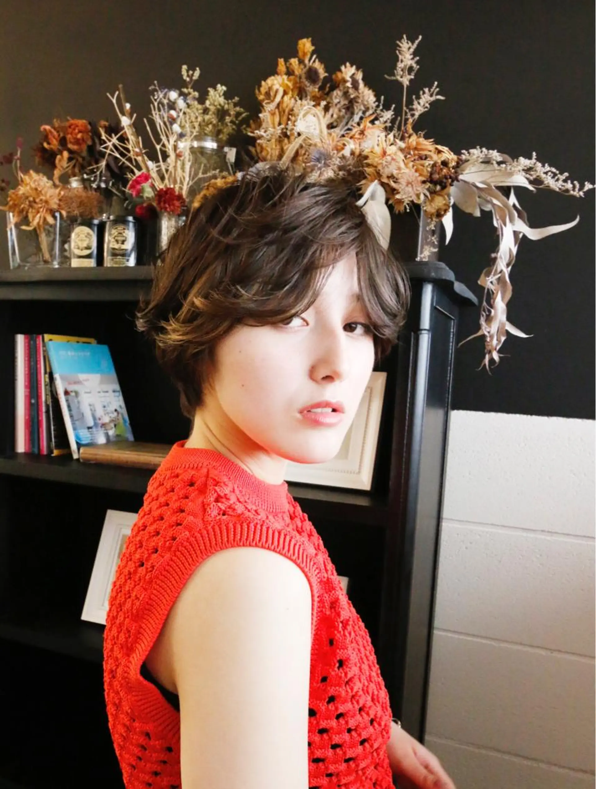 ショート カラー パーマ ショートヘア 外ハネヘア 山口 悟のヘアスタイル