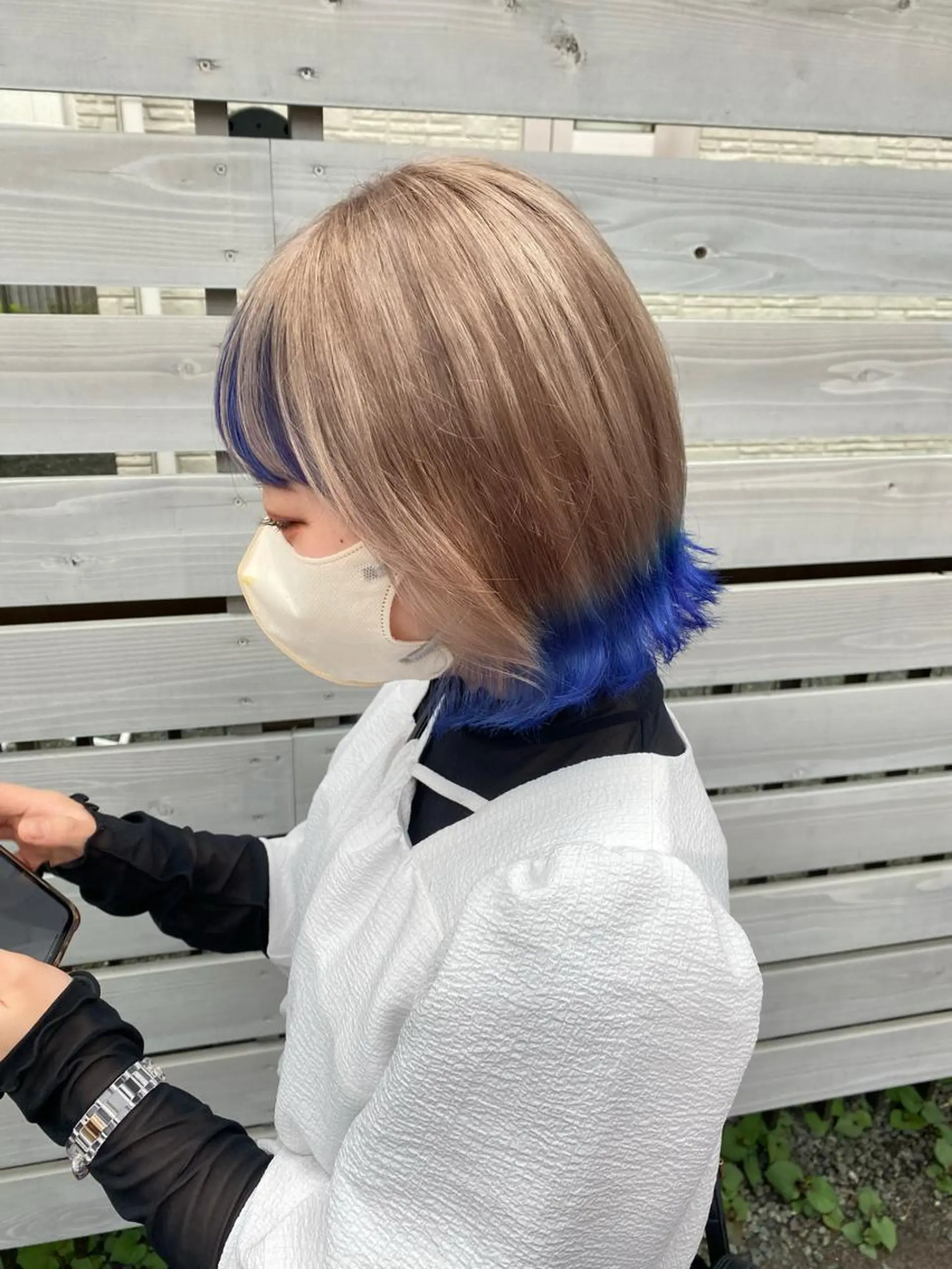 ショート カラー ヘアアレンジ 切りっぱなしボブ ショートボブ 黒髪 ブリーチ ブルーカラー 理想実現/ カラー特化🧸こころのヘアスタイル