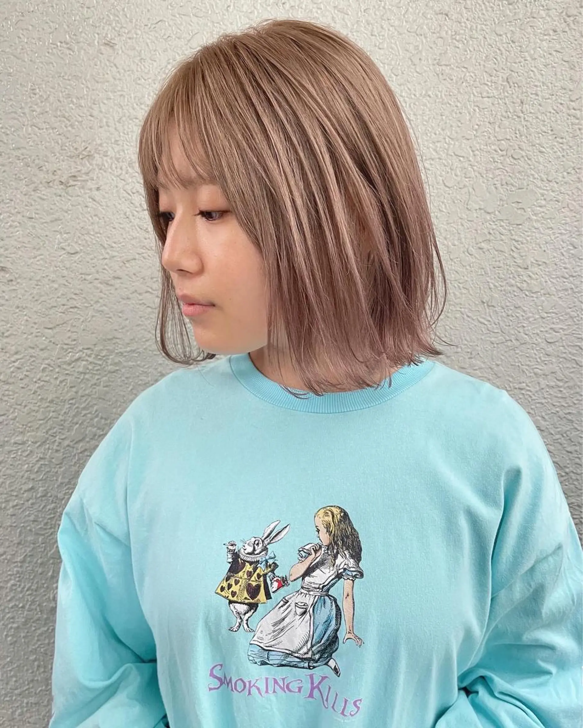 ミディアム カラー ベージュカラー ラテベージュ ミルクティーラテ ボブ/レイヤー 🌟梅田盛一🌟のヘアスタイル