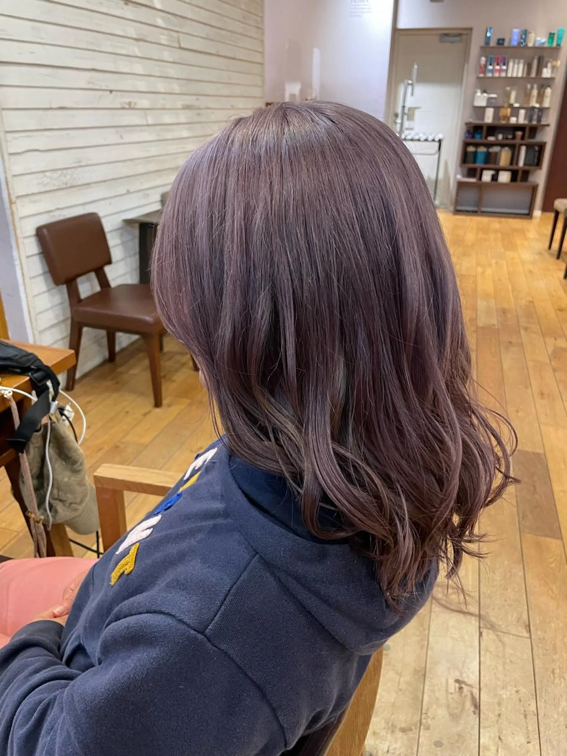 セミロング カラー グレージュ ラベンダーカラー ラベンダーグレージュ ラベンダーグレー 為近日向子🐥暖色 💘顔周りカット🌈のヘアスタイル