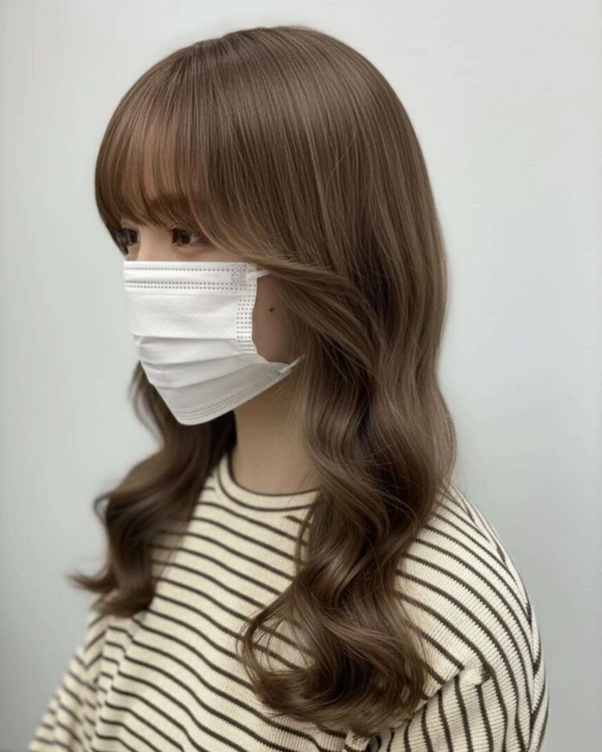 セミロング カット ヘアカラー 松本/透明感カラー/ ベージュ/青木 未羽のヘアスタイル