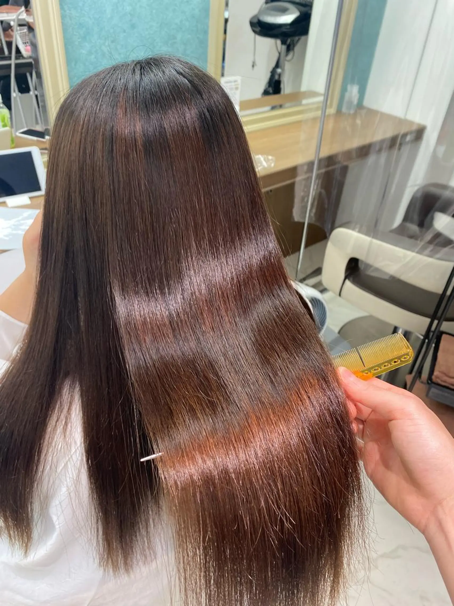 ロング パーマ 縮毛矯正 トリートメント 長妻莉央/縮毛矯正 髪質改善カラーのヘアスタイル