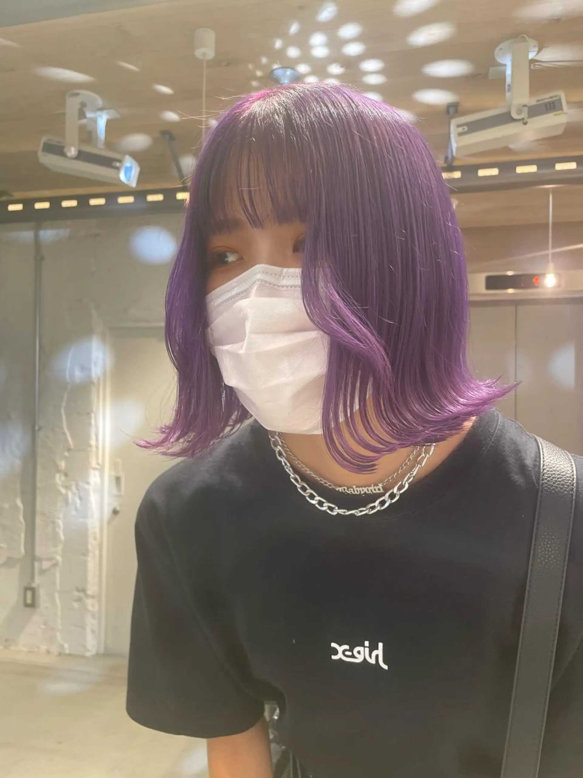 セミロング カラー 艶ハイトーン👑♡ NATSUKIのヘアスタイル