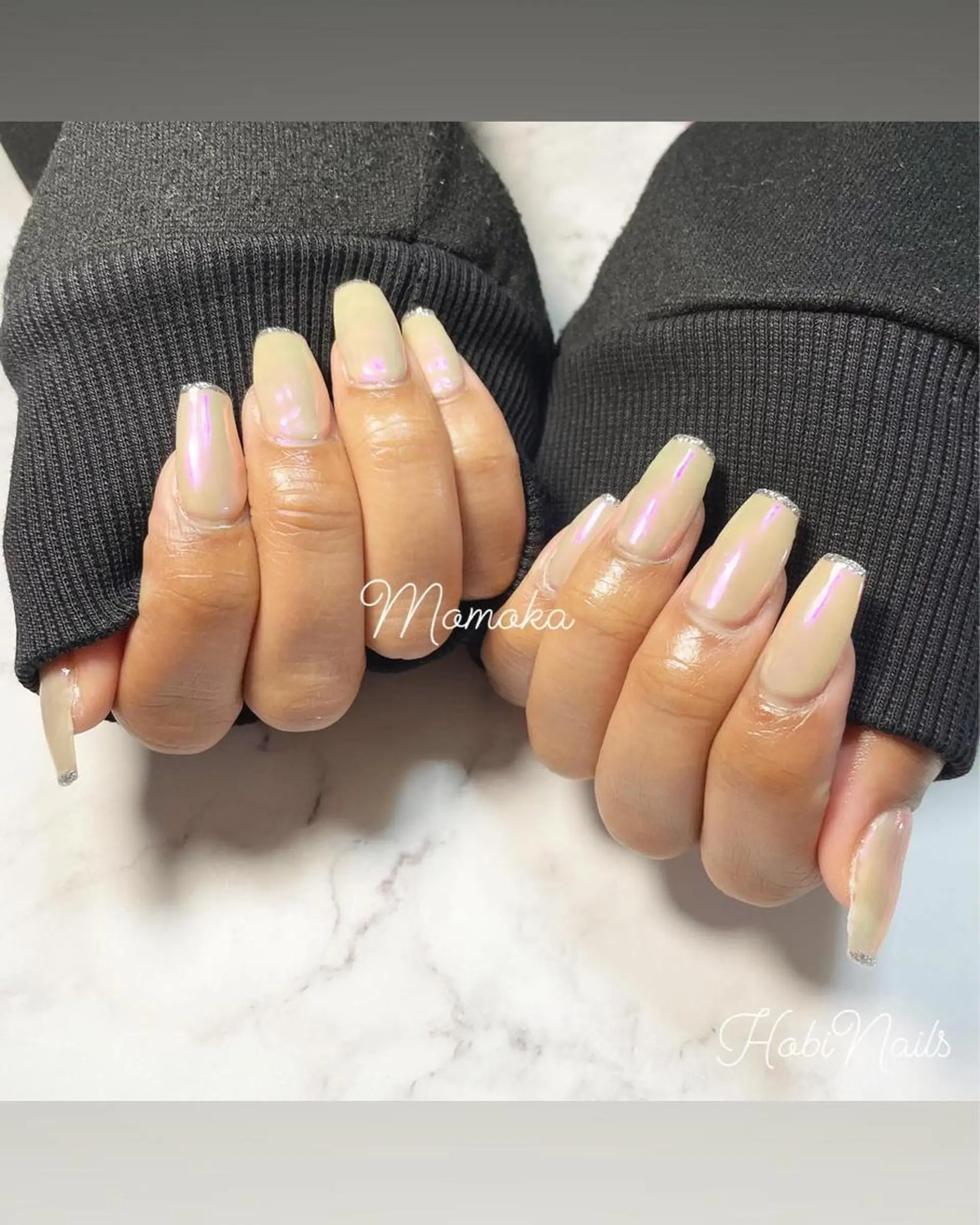 ネイル オーロラネイル フレンチネイル momoka_nails所属・Momo nailsalonのネイルデザイン