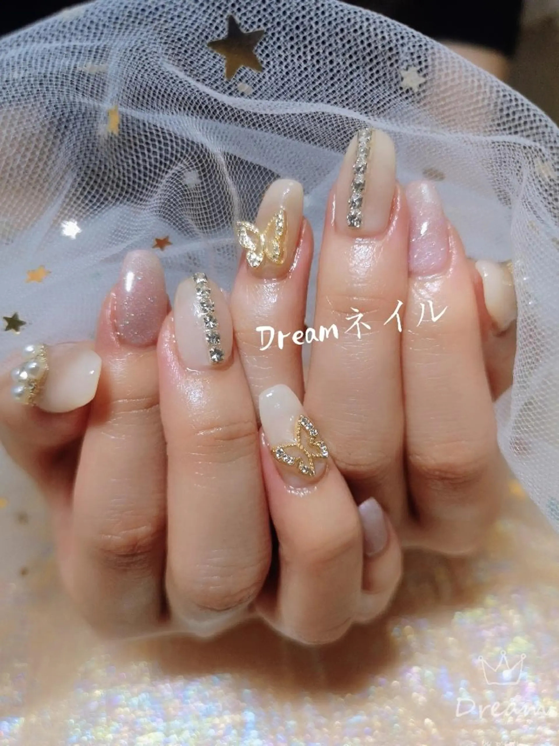 ネイル ネイリストゆか💅 長さだし、深爪矯正のネイルデザイン