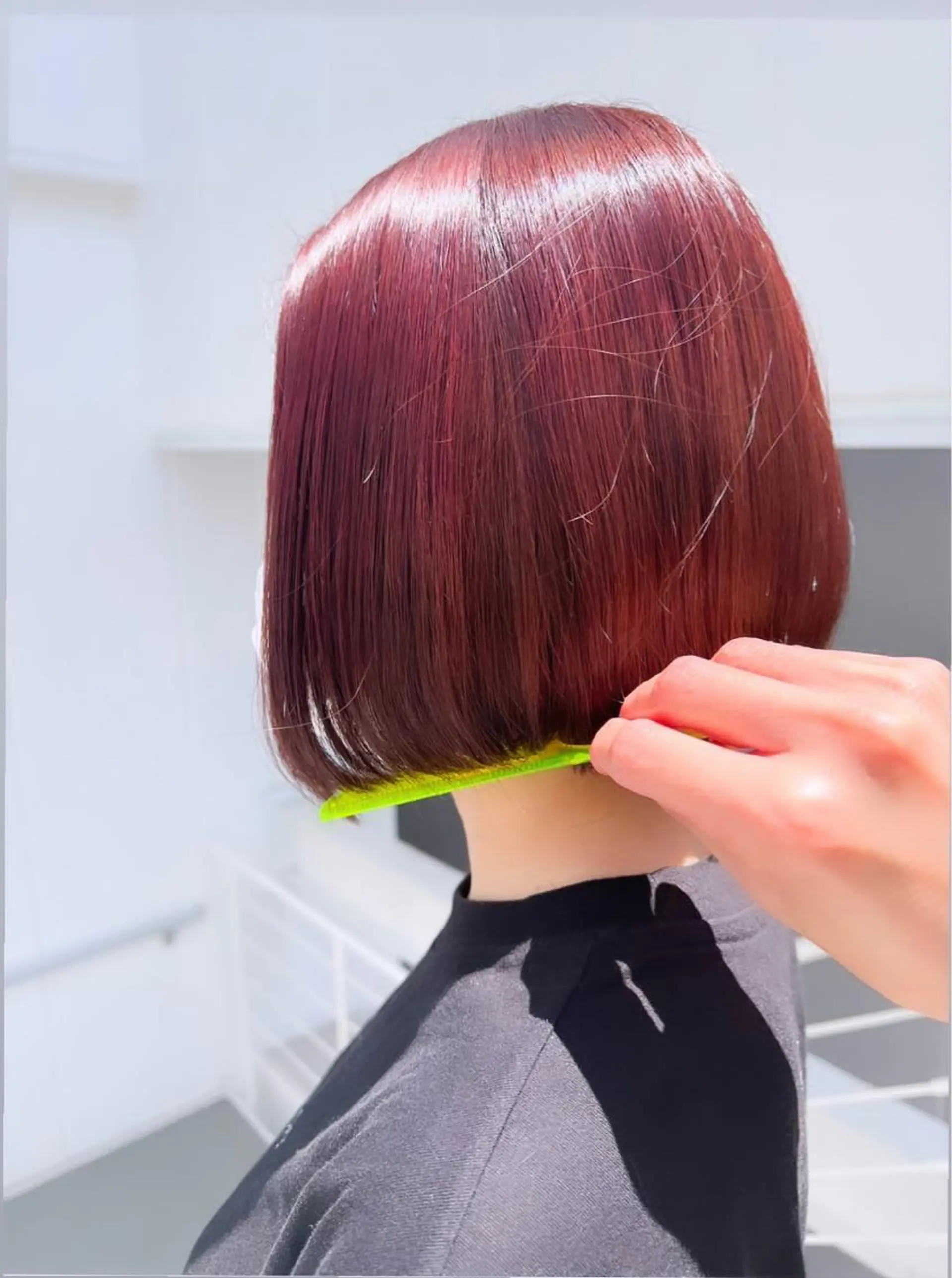 ショート ボブ デート ハイライト 髪質改善 韓国風ヘア カット ヘアカラー トリートメント 【20代ダメージ毛に 髪質改善】のヘアスタイル