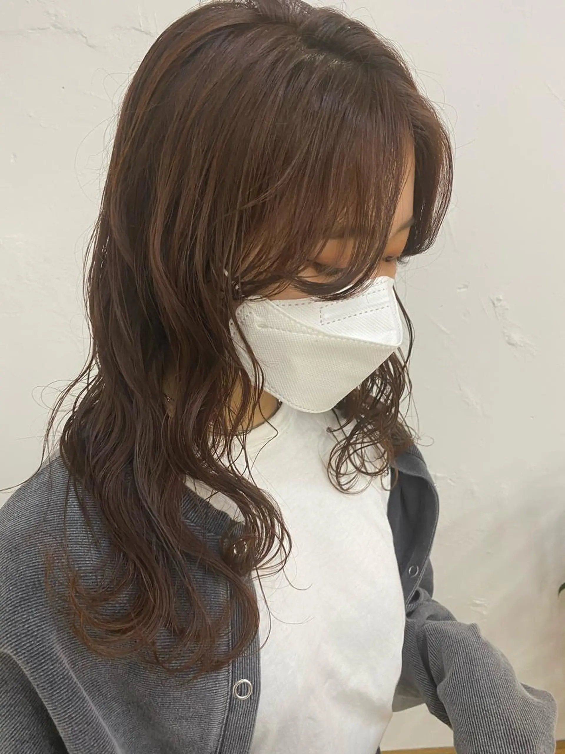 セミロング カラー nishido ハイライト/海外ヘアのヘアスタイル