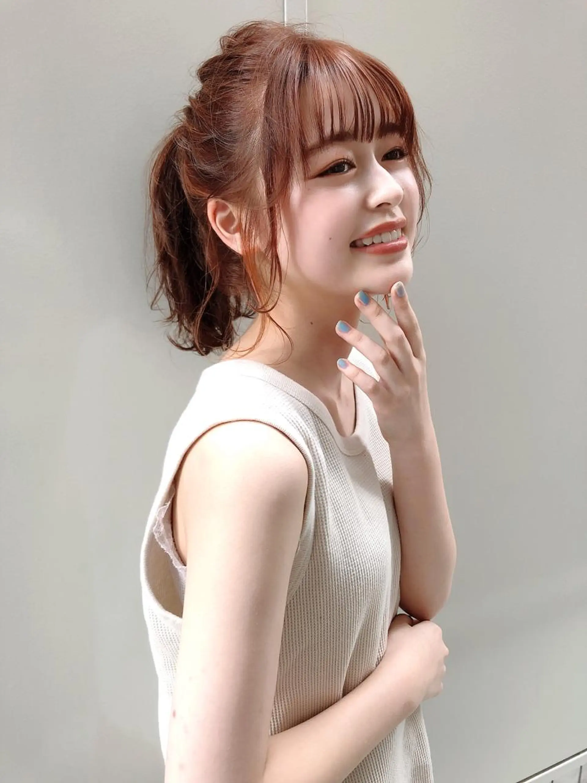 ミディアム カラー ヘアアレンジ 店長/mao/ 前髪/顔周りカットのヘアスタイル