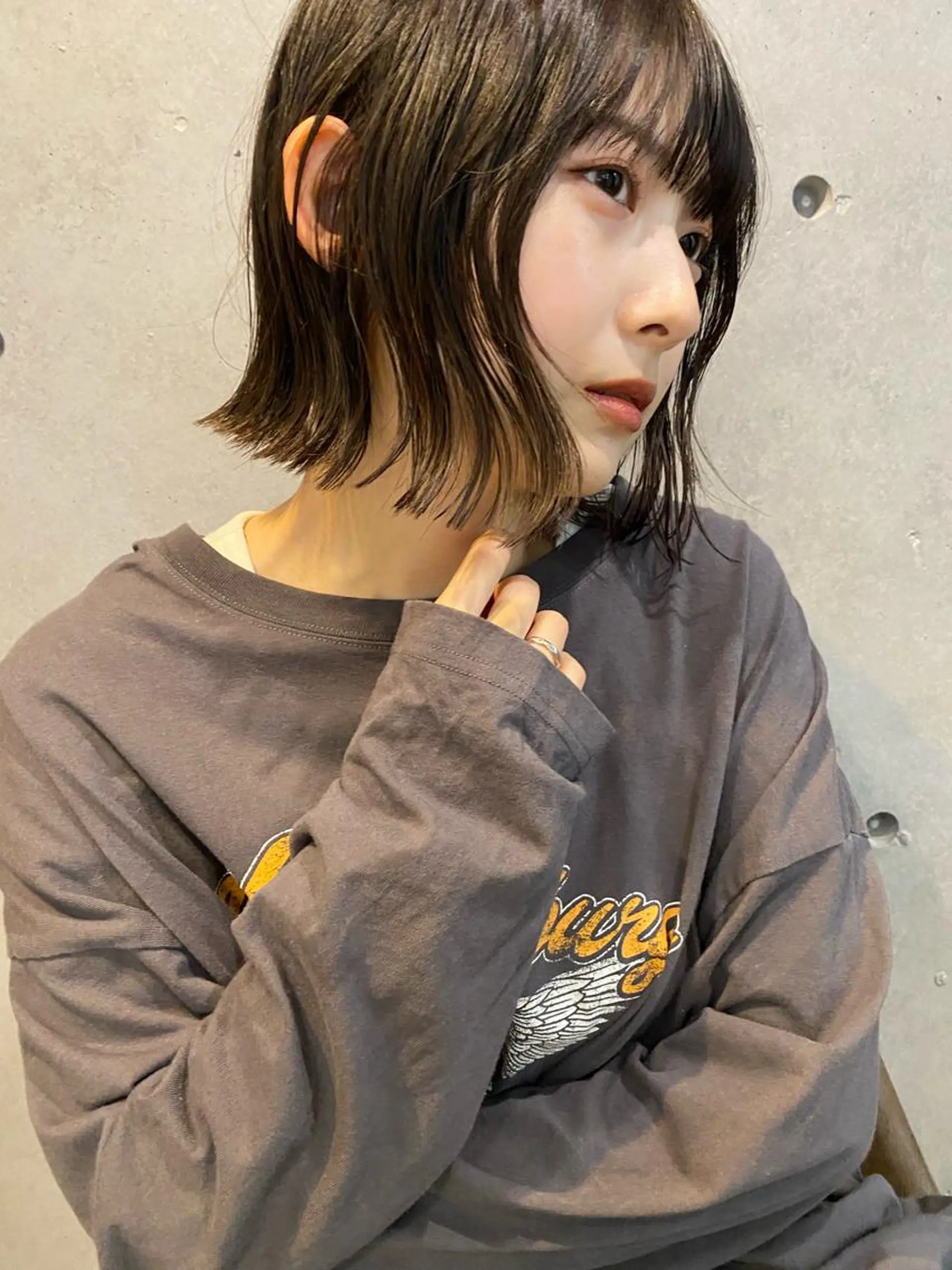 ショート カラー ボブ くびれヘア カット ヘアカラー レイヤーカット /透明感/千葉怜寿のヘアスタイル