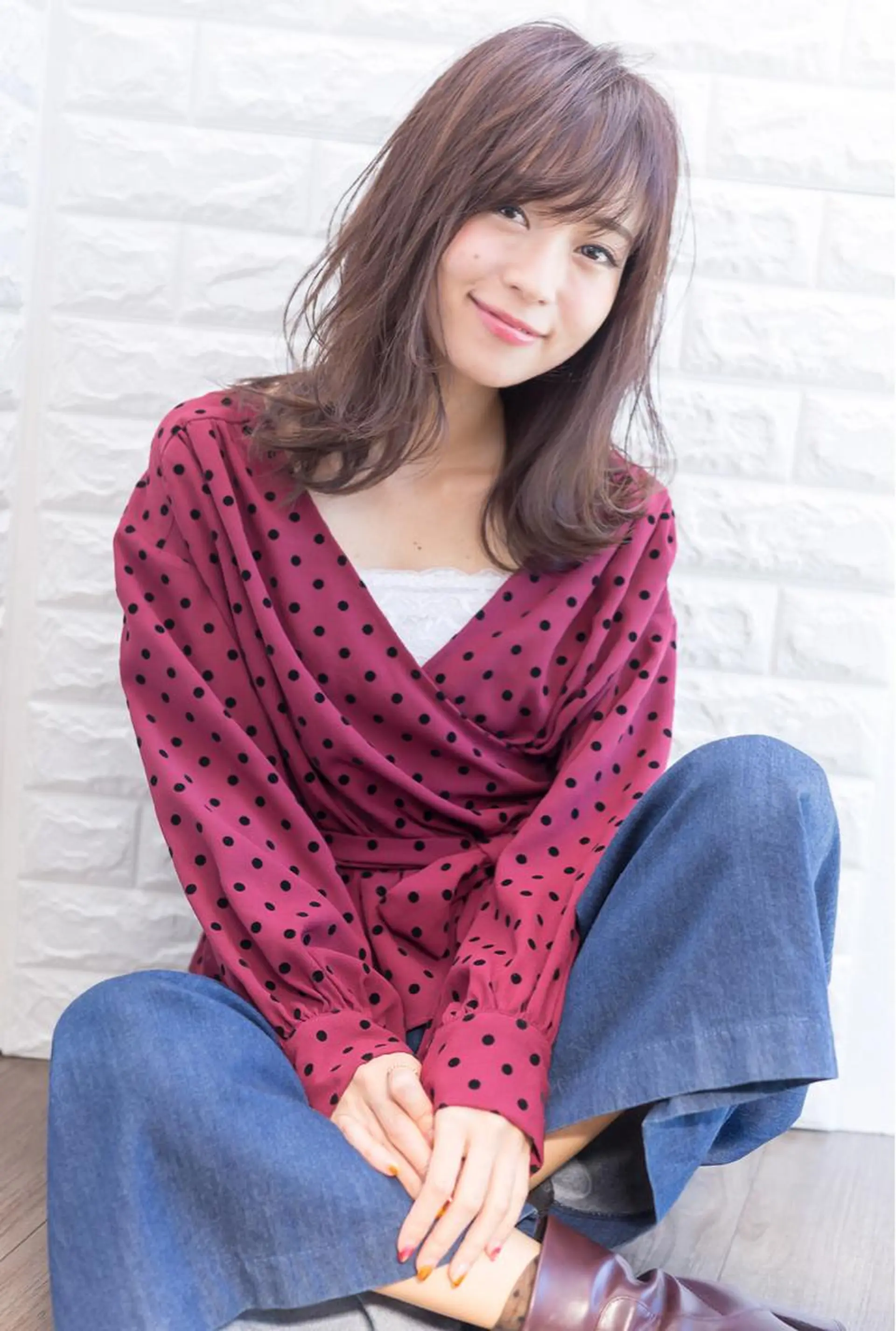 セミロング 髪質改善ayame 横山諒のヘアスタイル