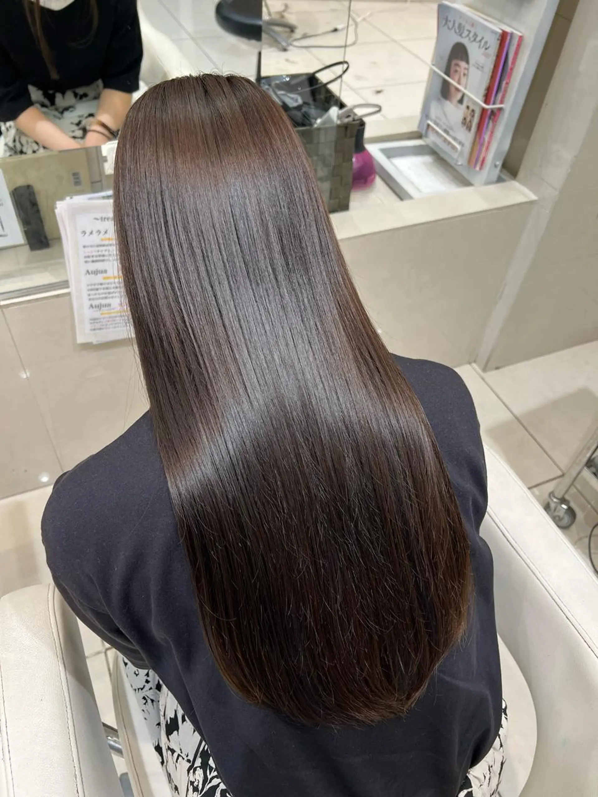 ロング 髪質改善 カット ヘアカラー ☃️顔周りレイヤー グレージュSHUTOのヘアスタイル