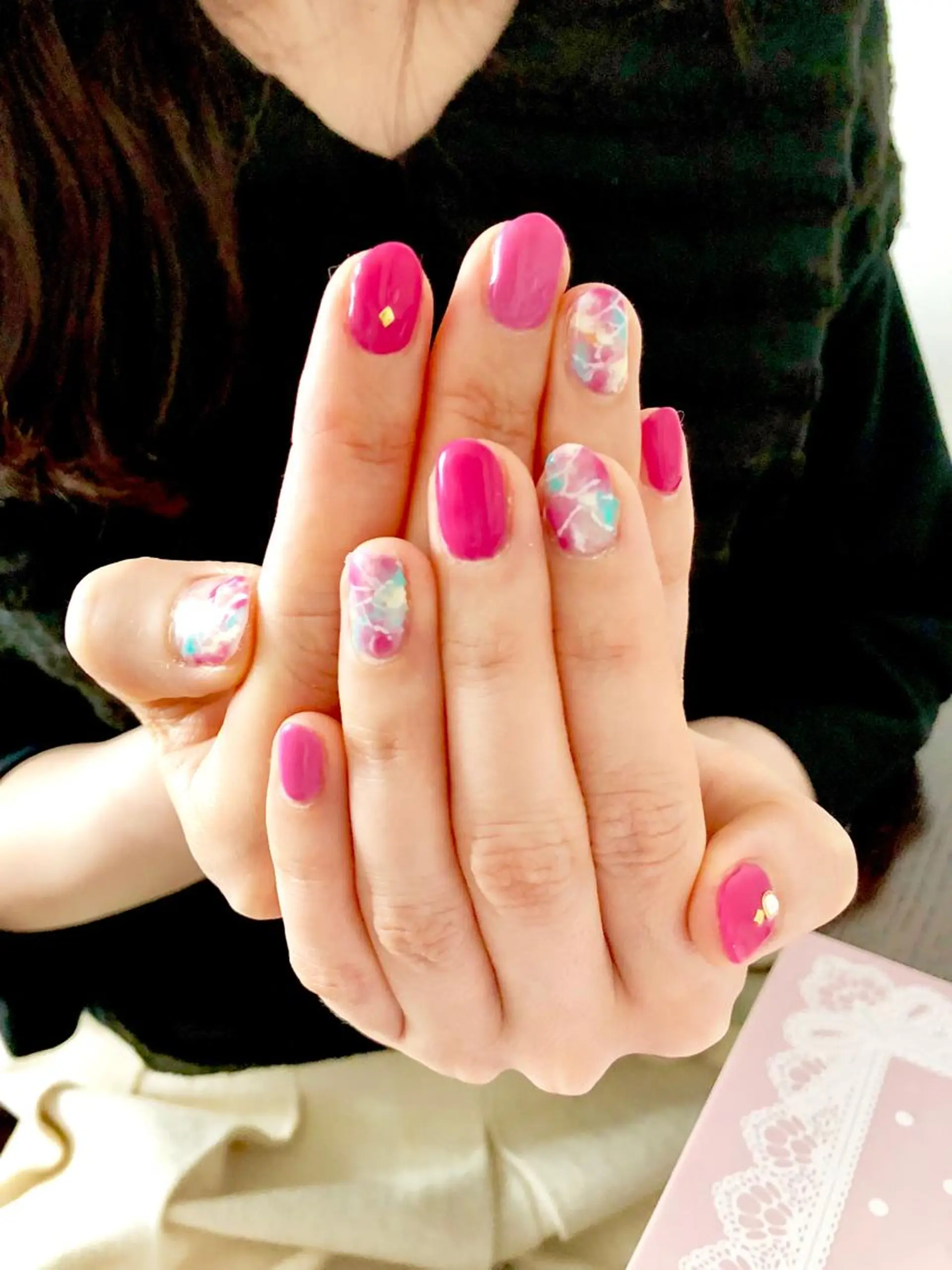 ネイル アートネイル 大理石ネイル(マーブル) 出川 ゆりのネイルデザイン