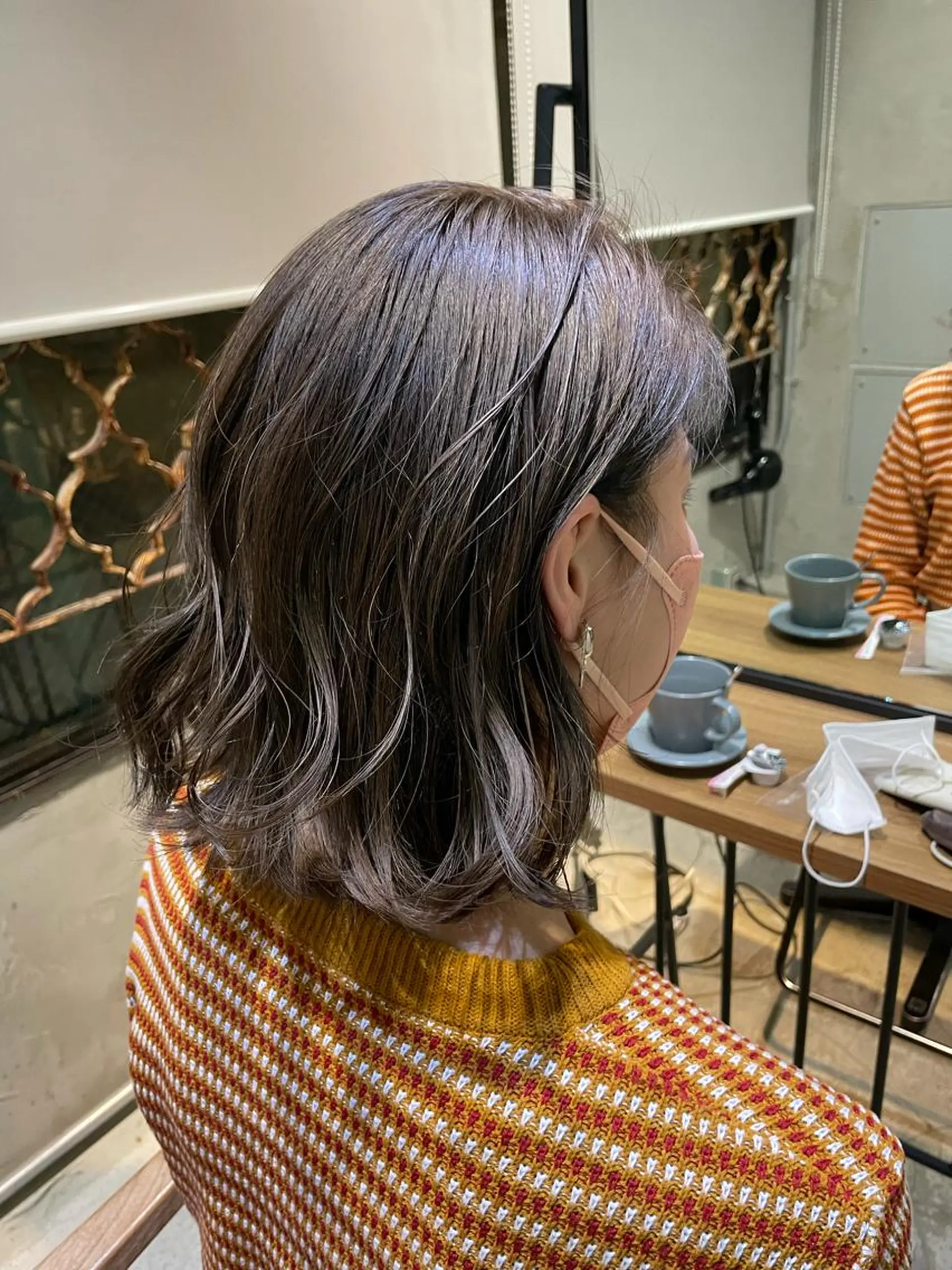 ミディアム カラー ヘアアレンジ アッシュ アッシュブラウン ブラウンカラー ヘアカラー トリートメント ヘアセット 🌿透明感/レイヤー 🌿TATSUKIのヘアスタイル