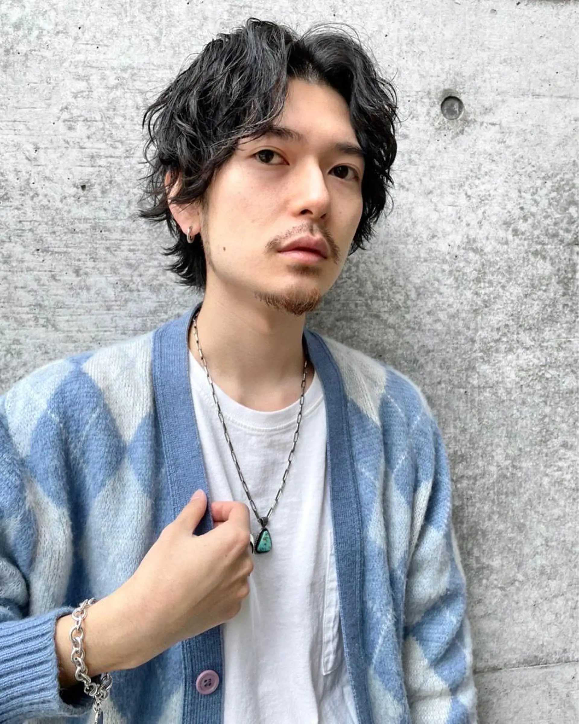 ミディアム カラー パーマ メンズ カット パーマ トリートメント 南堀江🌿パーマ Tetsu【テツ】のヘアスタイル