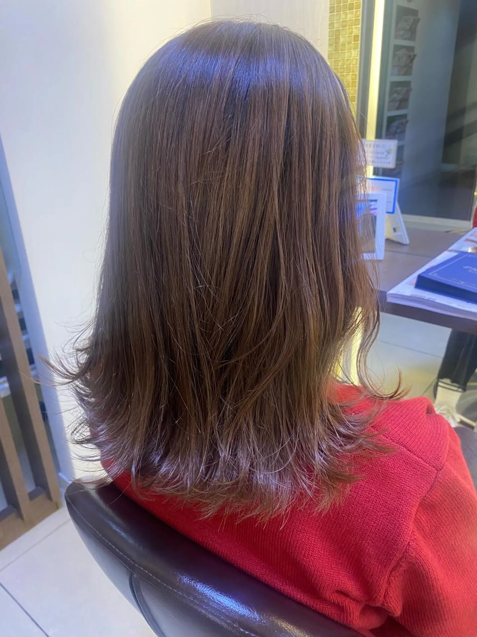 ミディアム カラー ブラウンカラー オレンジ ✨垢抜け✨3Dカラー 山本美侑のヘアスタイル