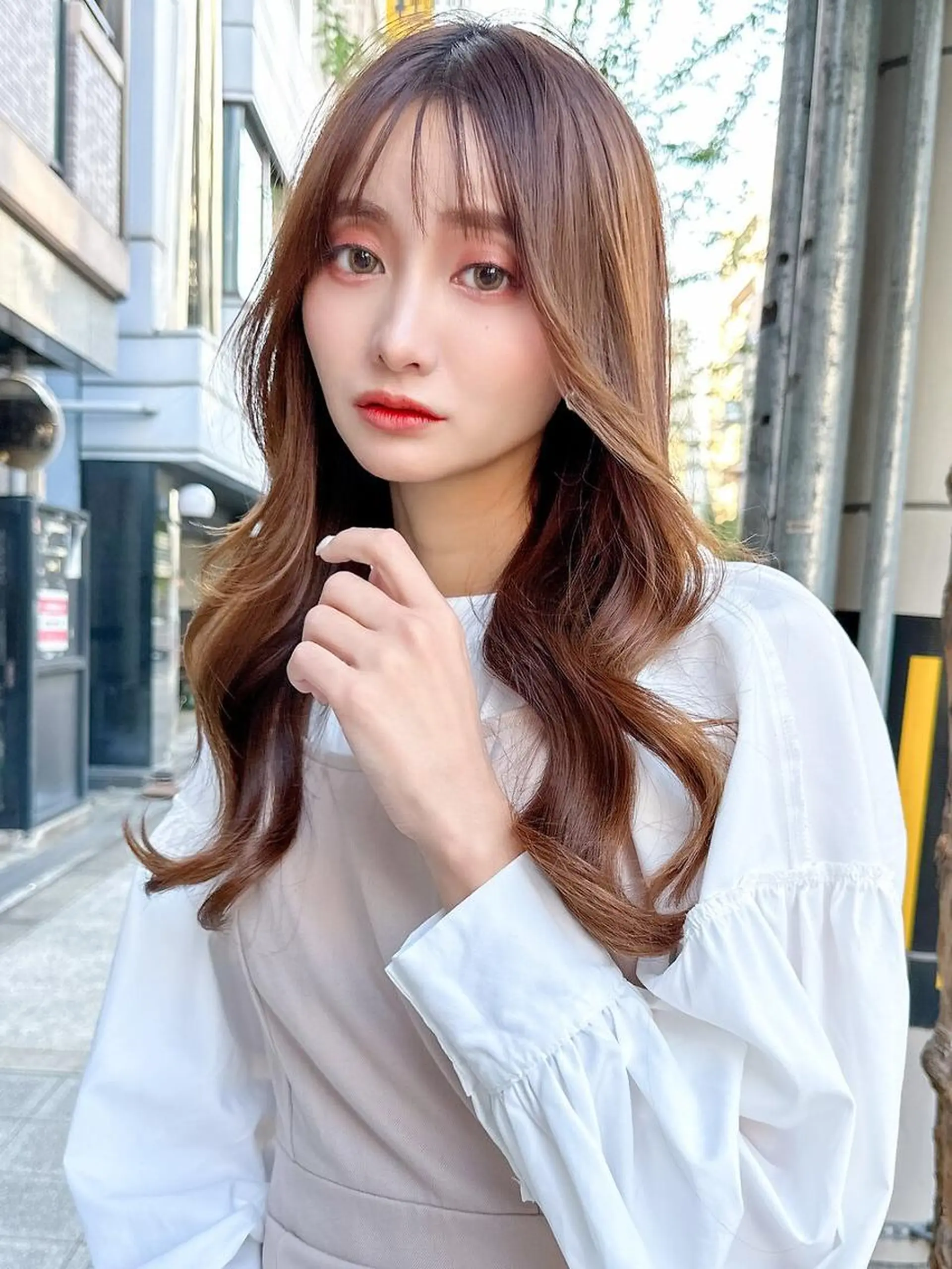 カラー ロング カット ヘアカラー トリートメント ANGELICA 難波店のヘアスタイル