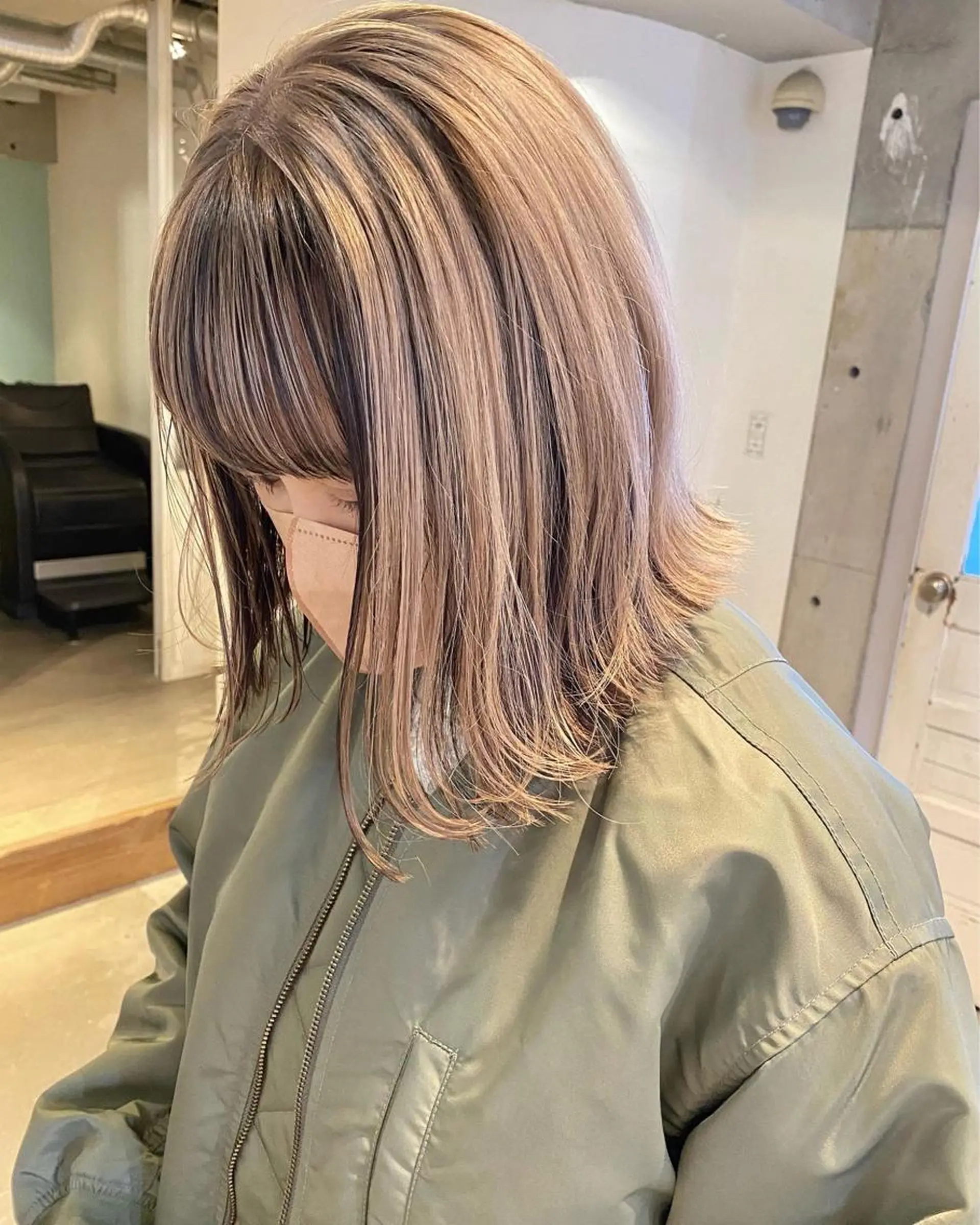 ミディアム カラー ヘアカラー トリートメント 似合わせカラーパーマ 🌿kitin米川のヘアスタイル