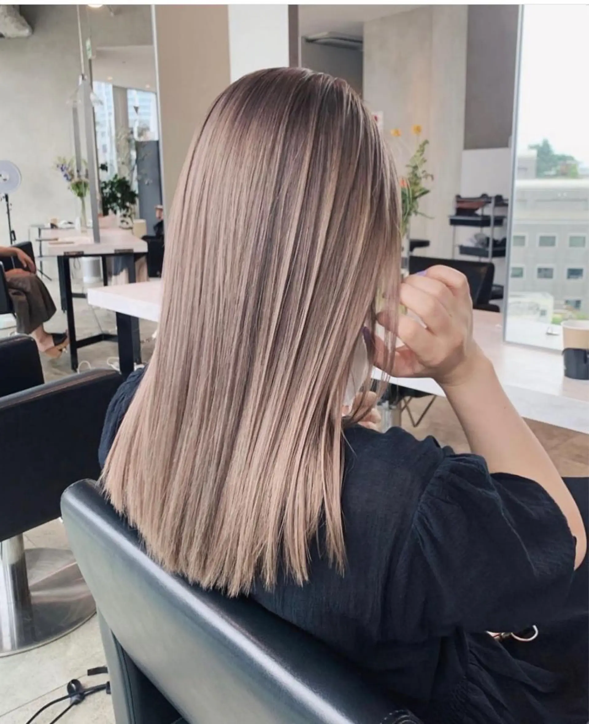 ミディアム カラー オレンジ カット ヘアカラー トリートメント nok shibuya所属・✨ハイトーン特化✨ 透明感カラー✨渋谷✨のヘアスタイル