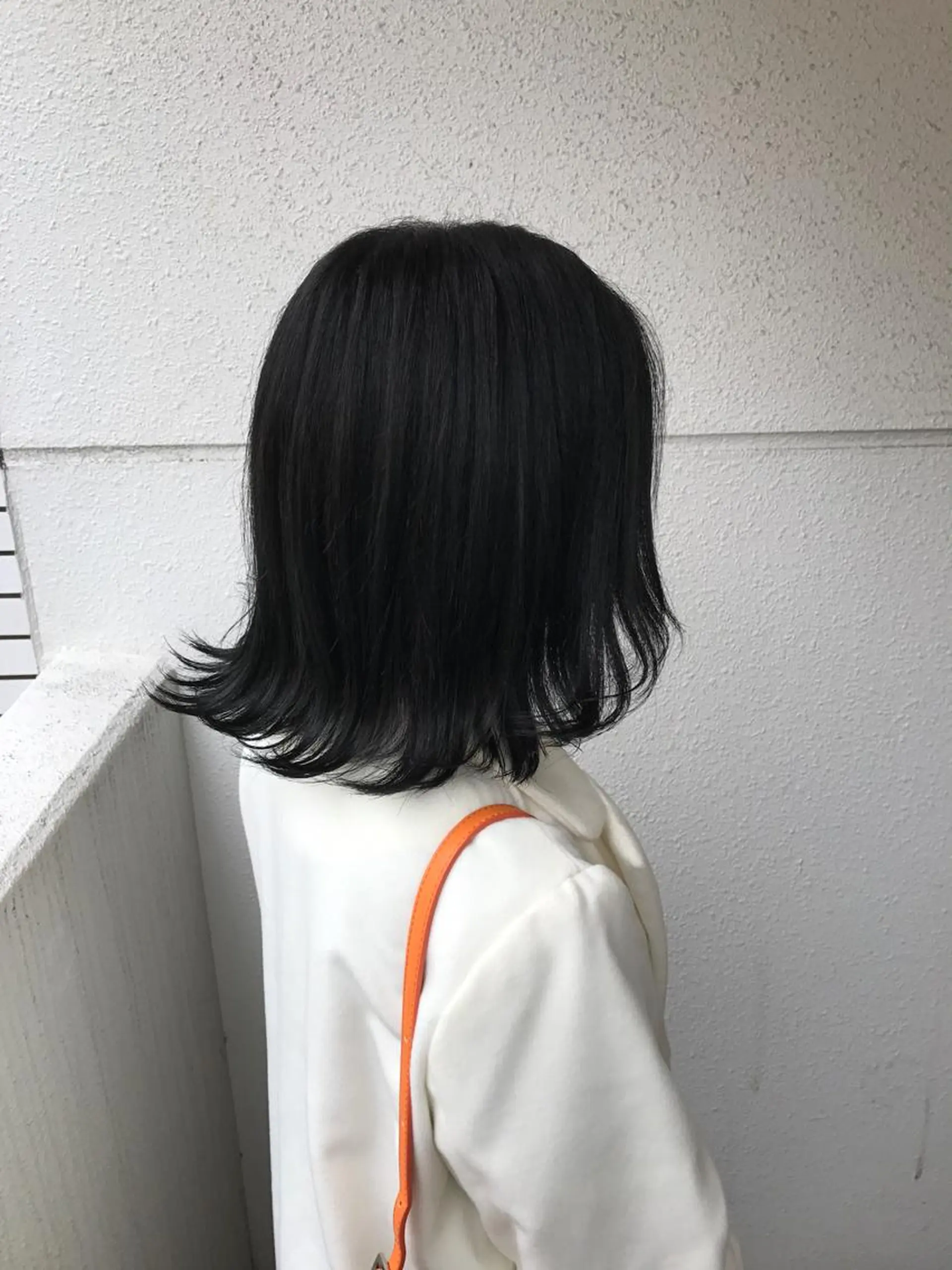 ミディアム カラー 黒髪 ネイビーカラー インナーカラー/天神 ブリーチ/吉田のヘアスタイル