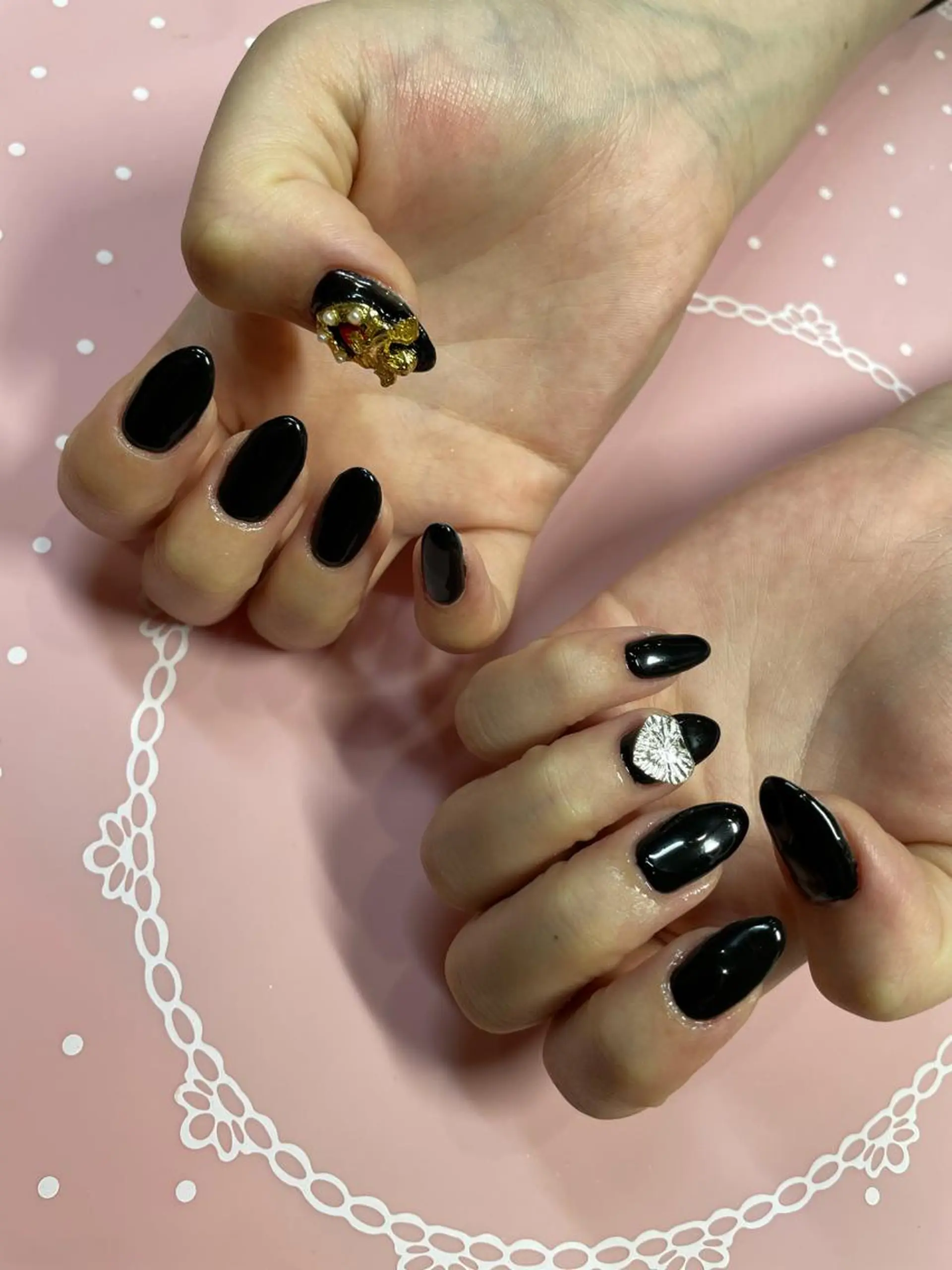 ミディアム ネイル ハンドネイル 《LB》ラブリエ Nail&eyeのマツエク・マツパデザイン
