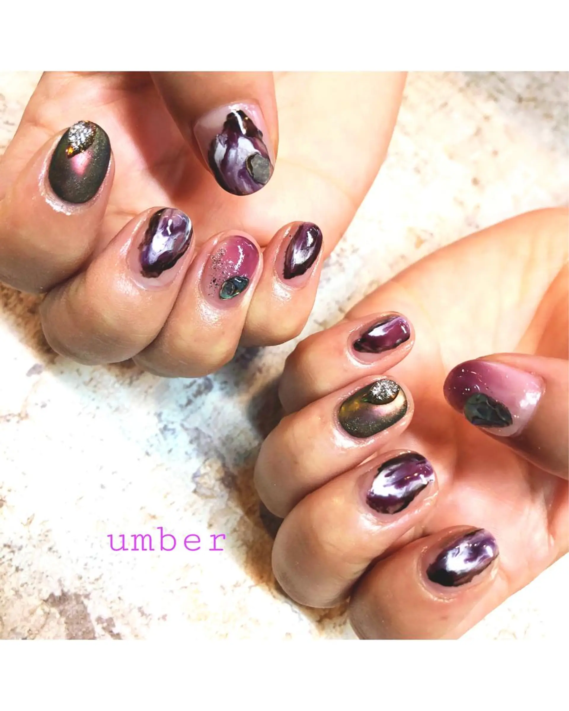 ネイル アートネイル クリアネイル フットネイル マグネットネイル ミラーネイル ハンドネイル umber 三茶1分のネイルデザイン