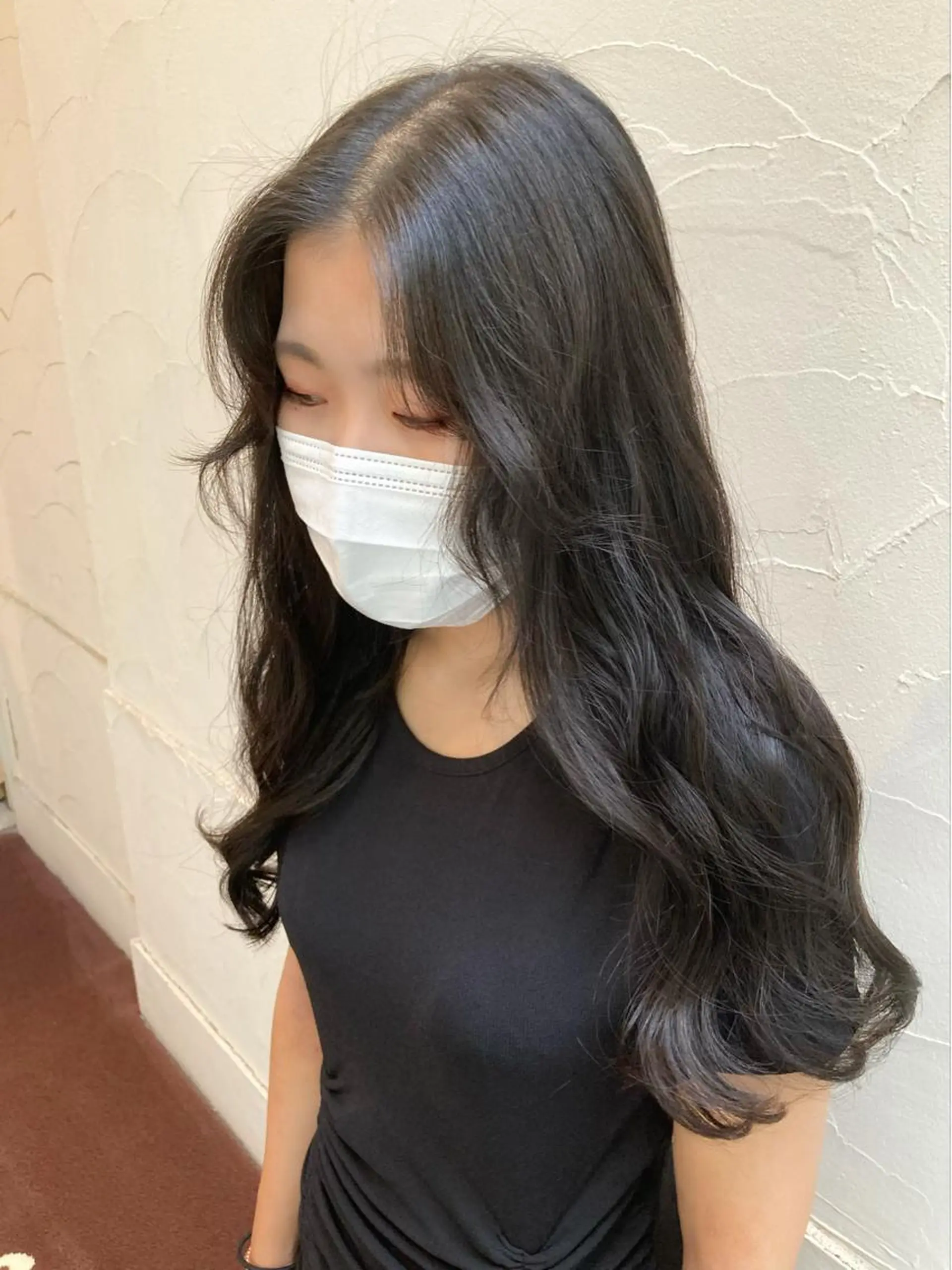 ロング パーマ 韓国風ヘア 大岩 茉愉のヘアスタイル