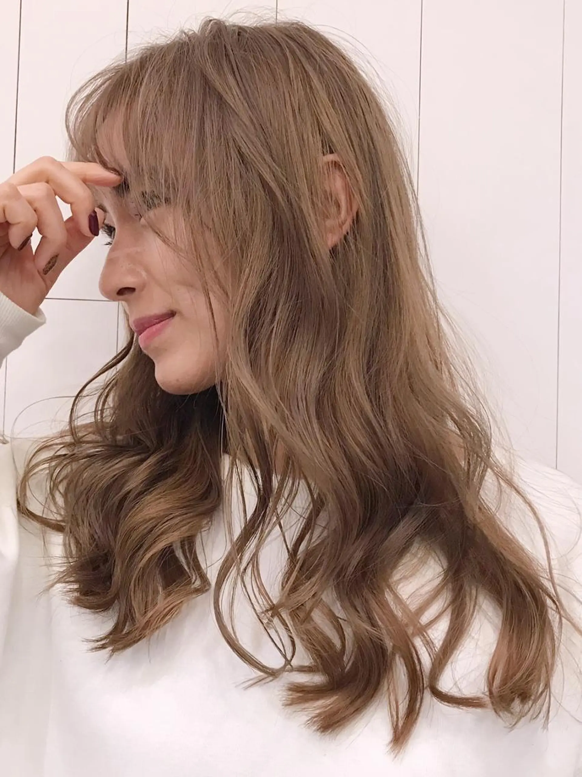 セミロング カラー パーマ ヘアアレンジ アッシュ ベージュカラー ITbyALBUM 中野店のヘアスタイル