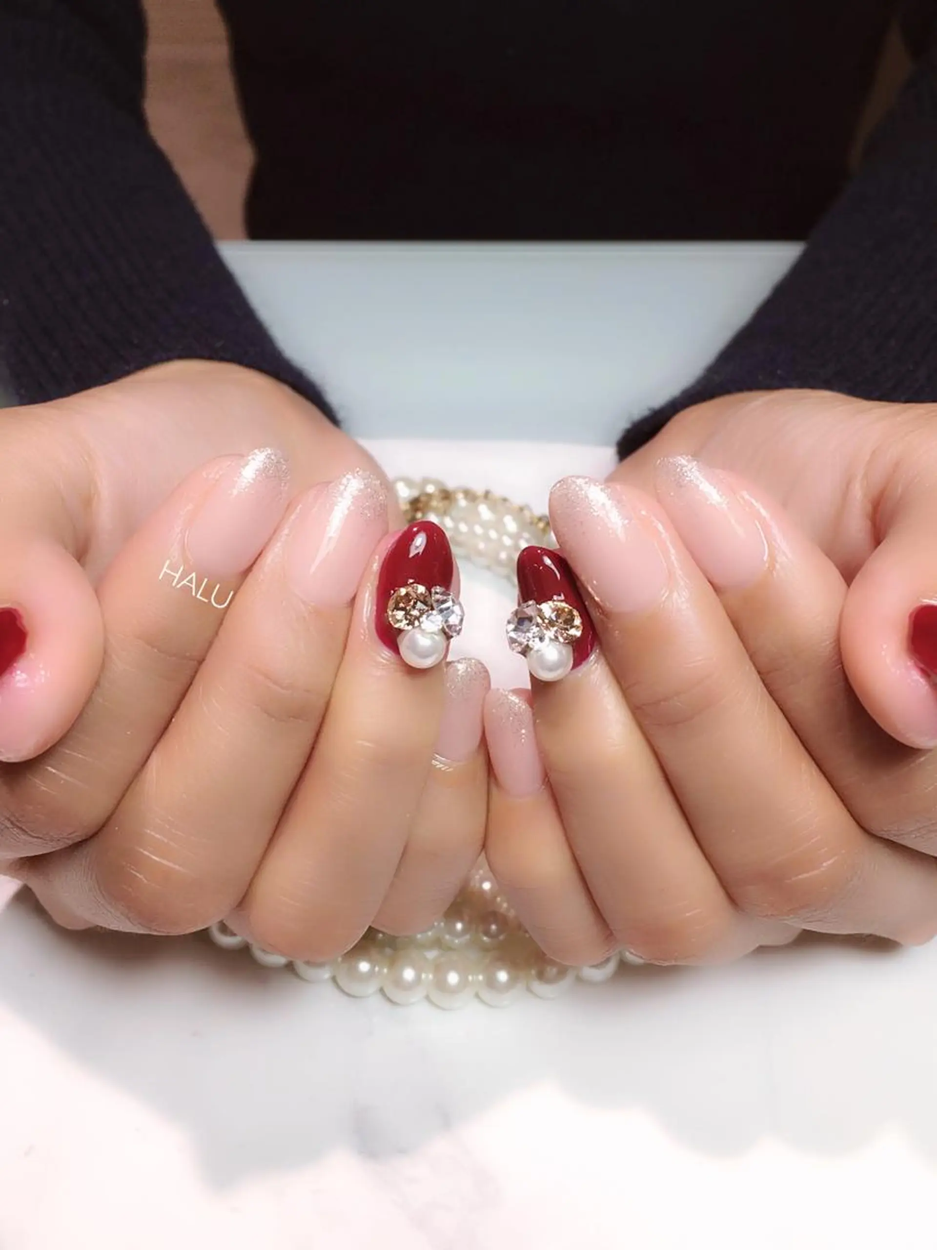 ネイル ボルドー シンプルネイル HALU ハルのネイルデザイン