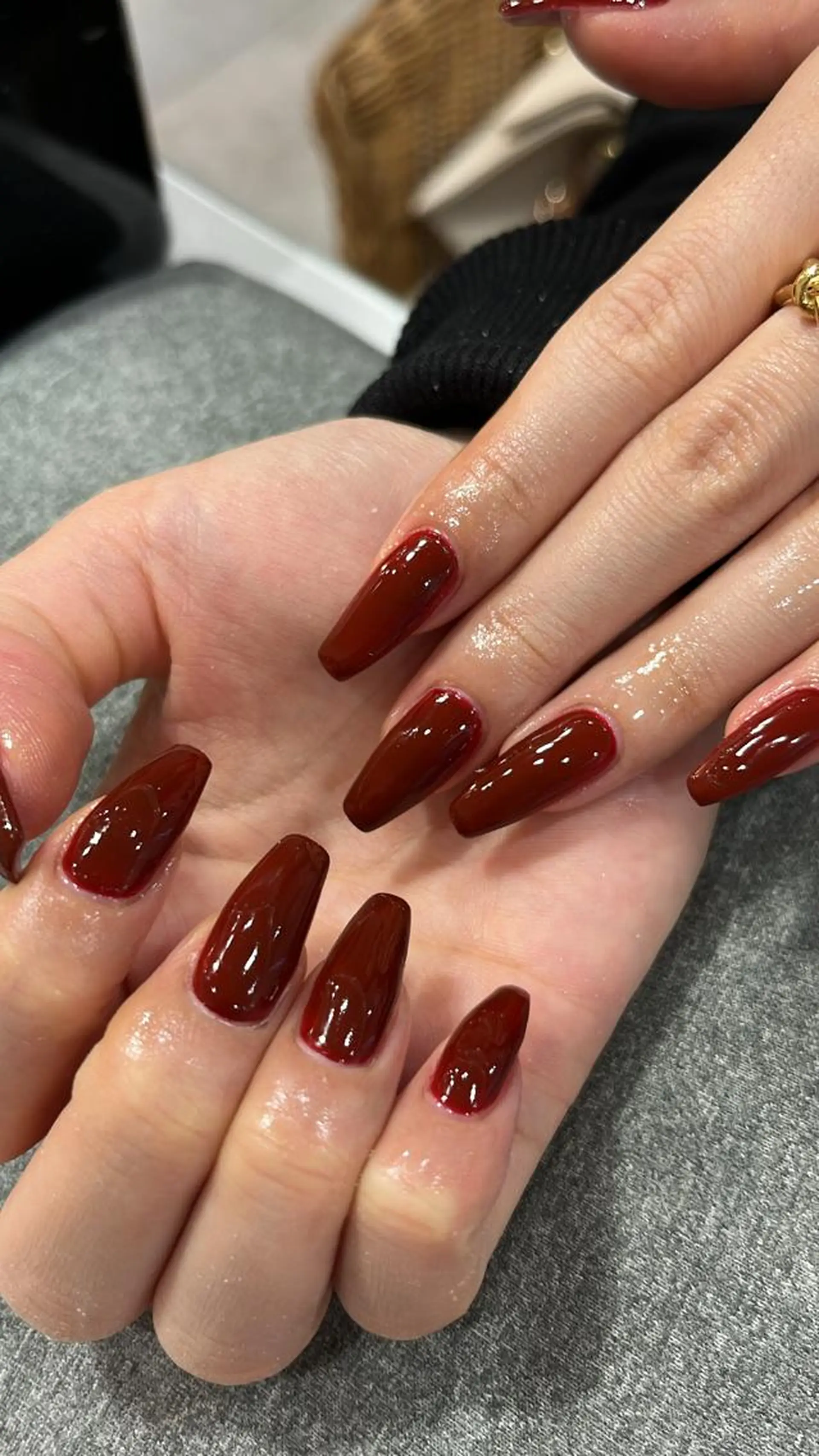 ネイル ボルドー ハンドネイル wooone所属・鶴橋wooone nail.rieのネイルデザイン