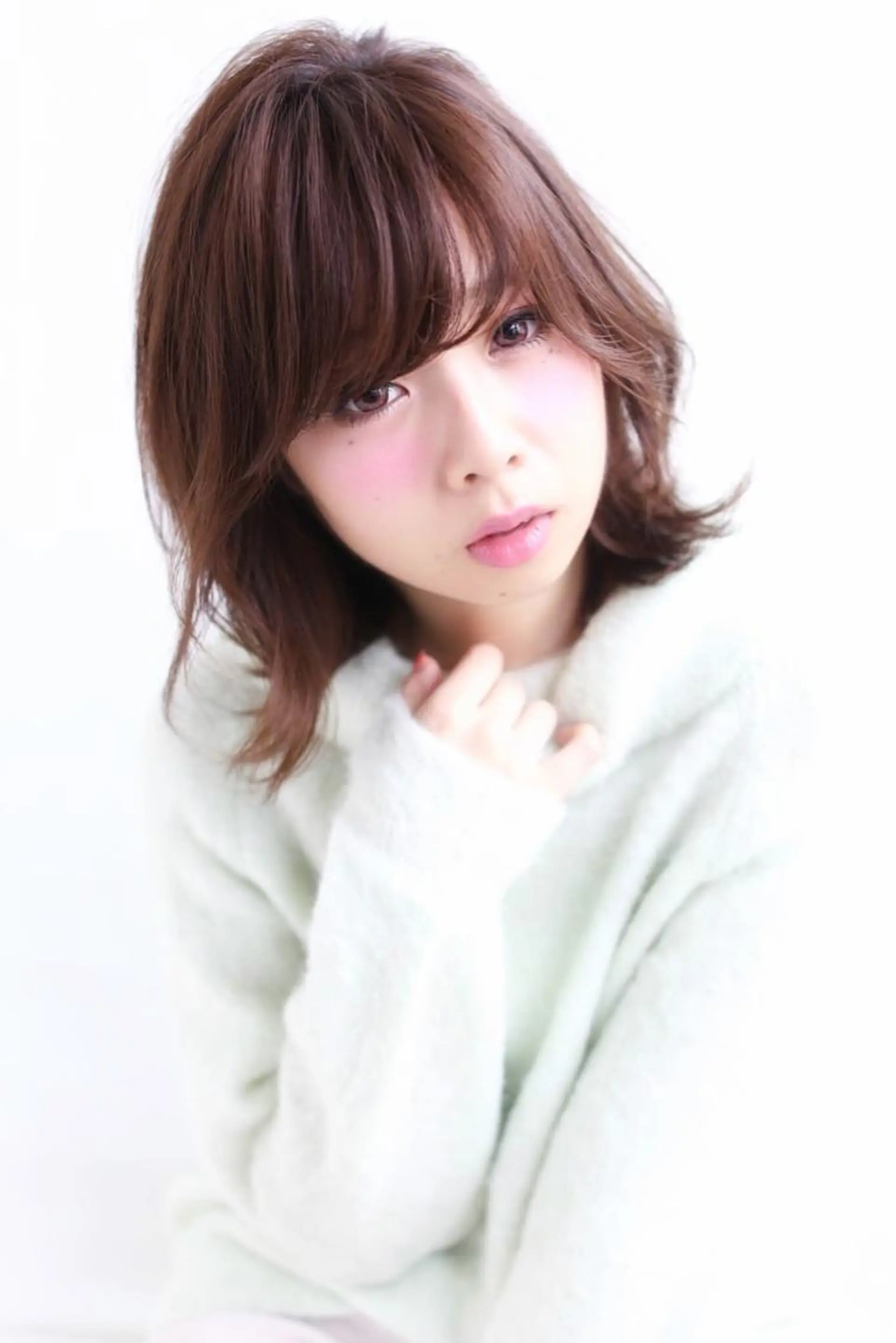 ショート ミディアム カラー ピンクカラー ボブ 外ハネヘア Hair mission【ヘアーミッション】心斎橋所属・エクステ／レイヤー 落合/心斎橋のヘアスタイル