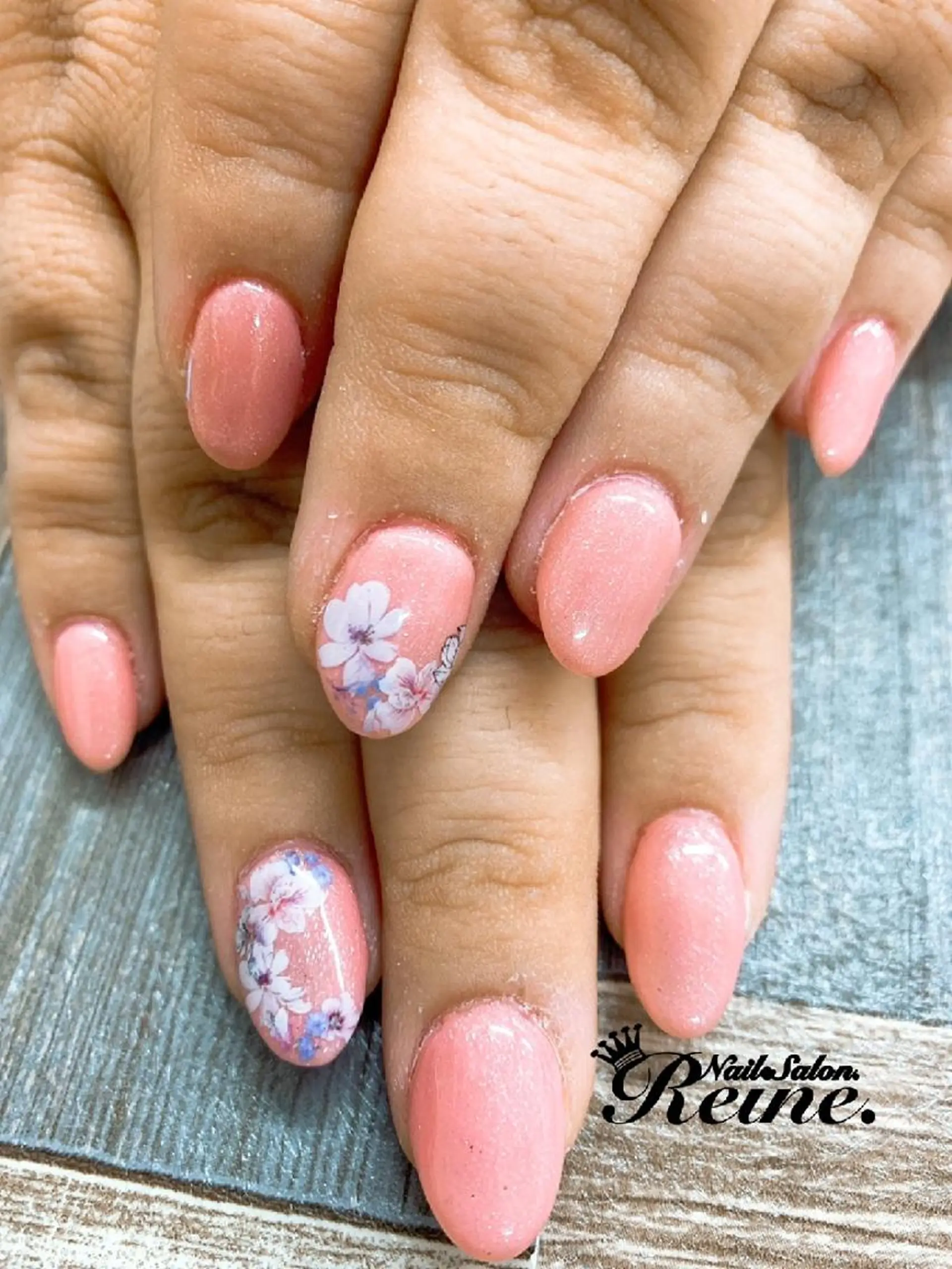 ネイル ラメ(グリッター) ピンク 春ネイル Nailsalon Reine所属・玉栄 伶奈のネイルデザイン