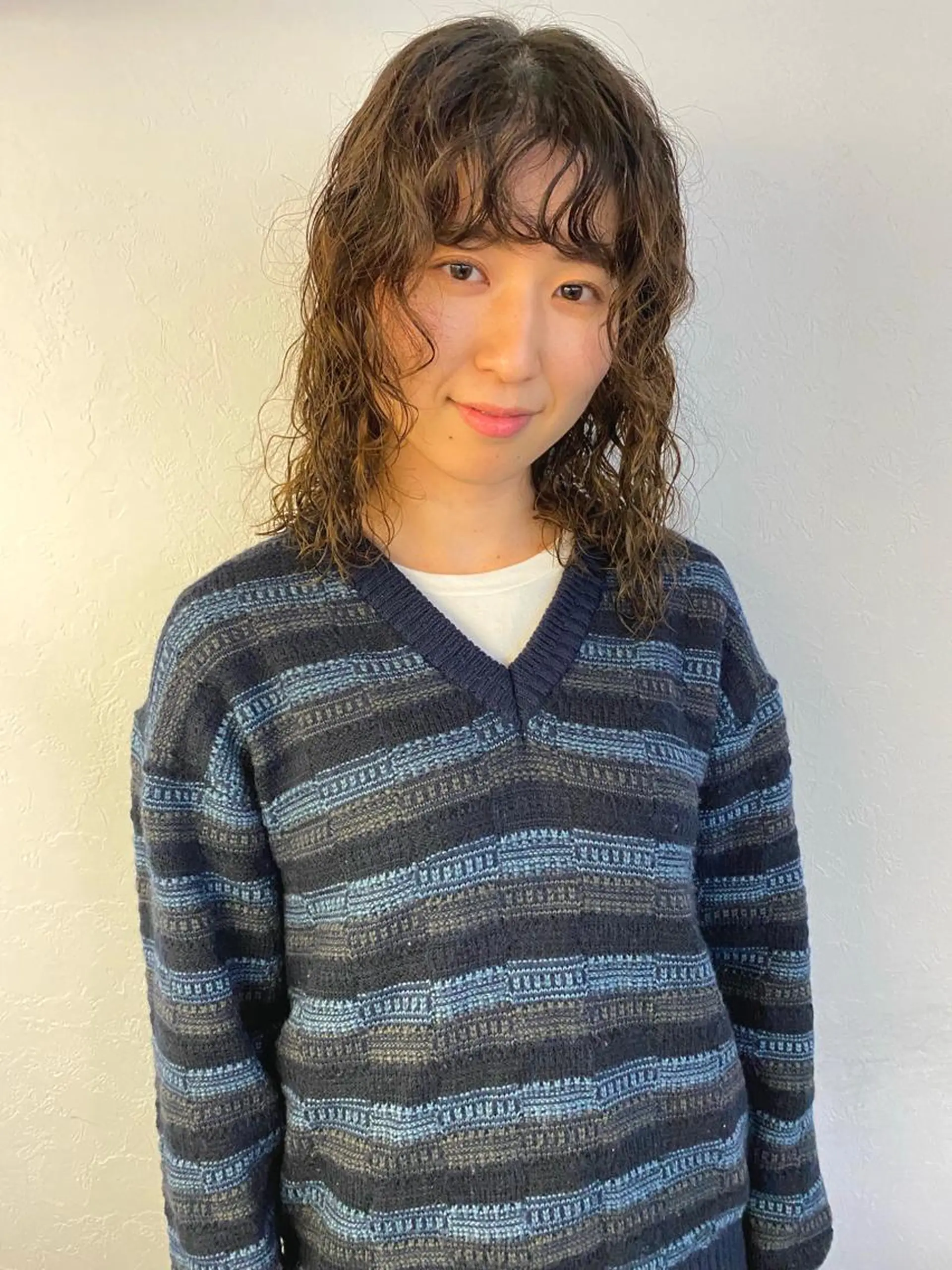 ミディアム パーマ ミディアムパーマ 森貴裕/ベージュ/ パーマ/オリーブのヘアスタイル