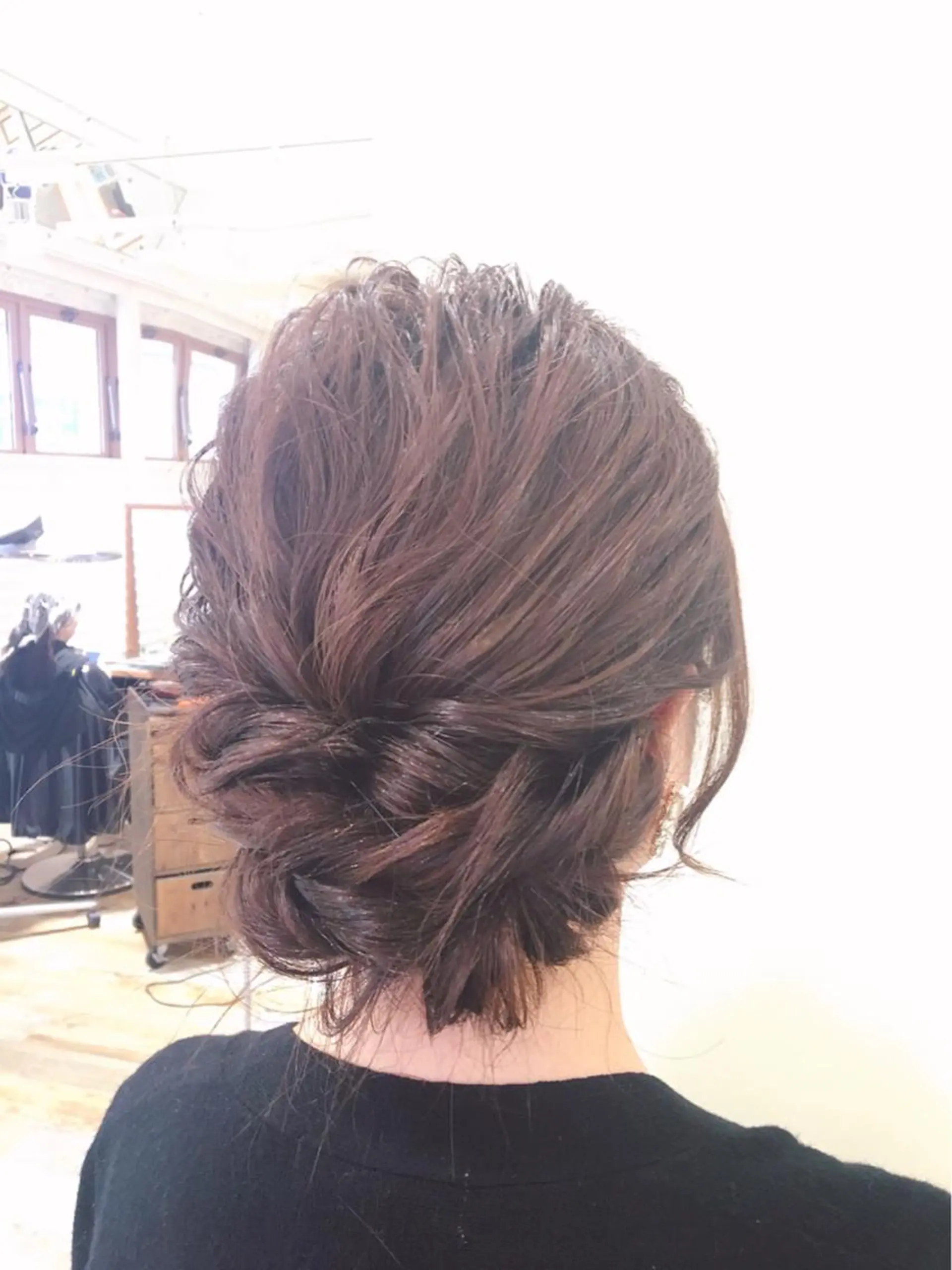 セミロング ヘアアレンジ 結婚式・ブライダル ヘアセット ぱつっとボブ/ 小野あかねのヘアスタイル