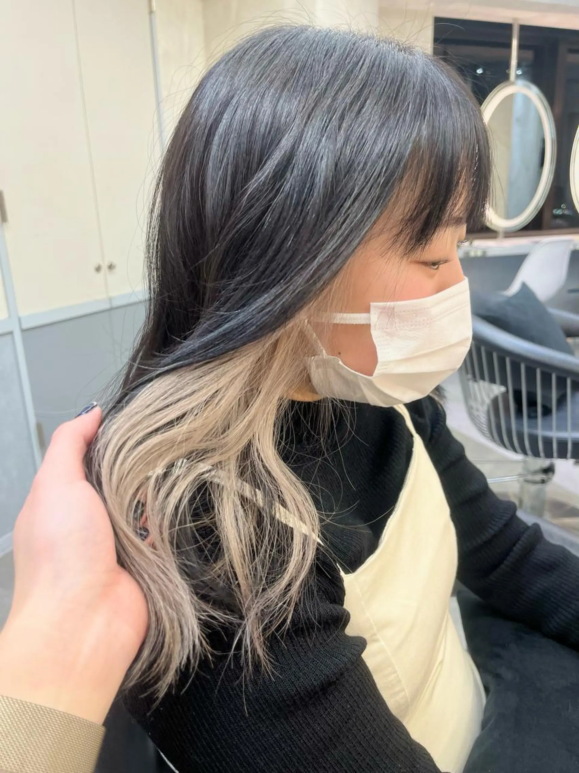 セミロング カラー ヘアアレンジ ヘアカラー トリートメント ヘアセット ボブ｜韓国｜美髪矯正 ｜amika🌙のヘアスタイル