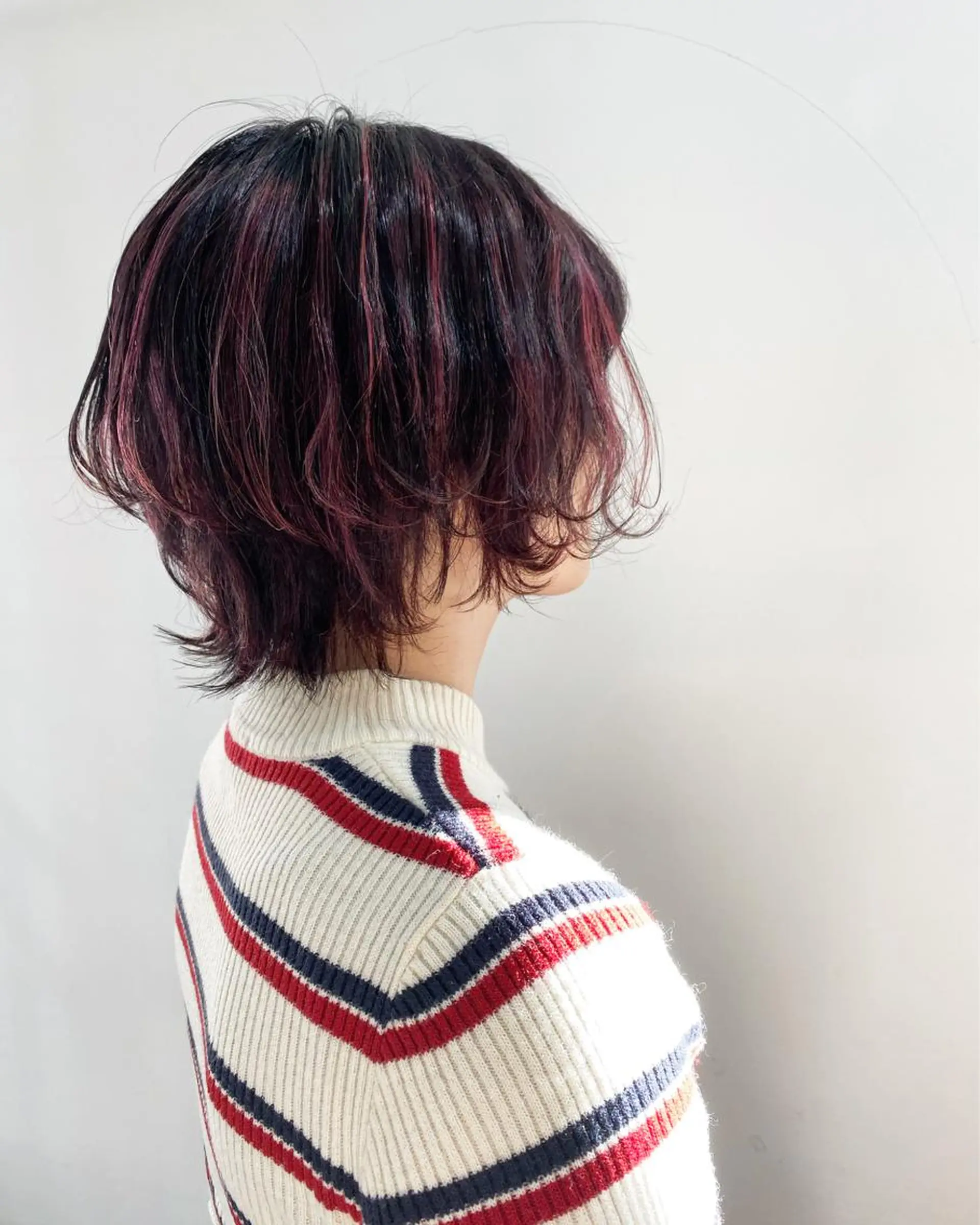 カラー メッシュ ピンクカラー カット ヘアカラー フラム所属・WATANABE MISAKIのヘアスタイル