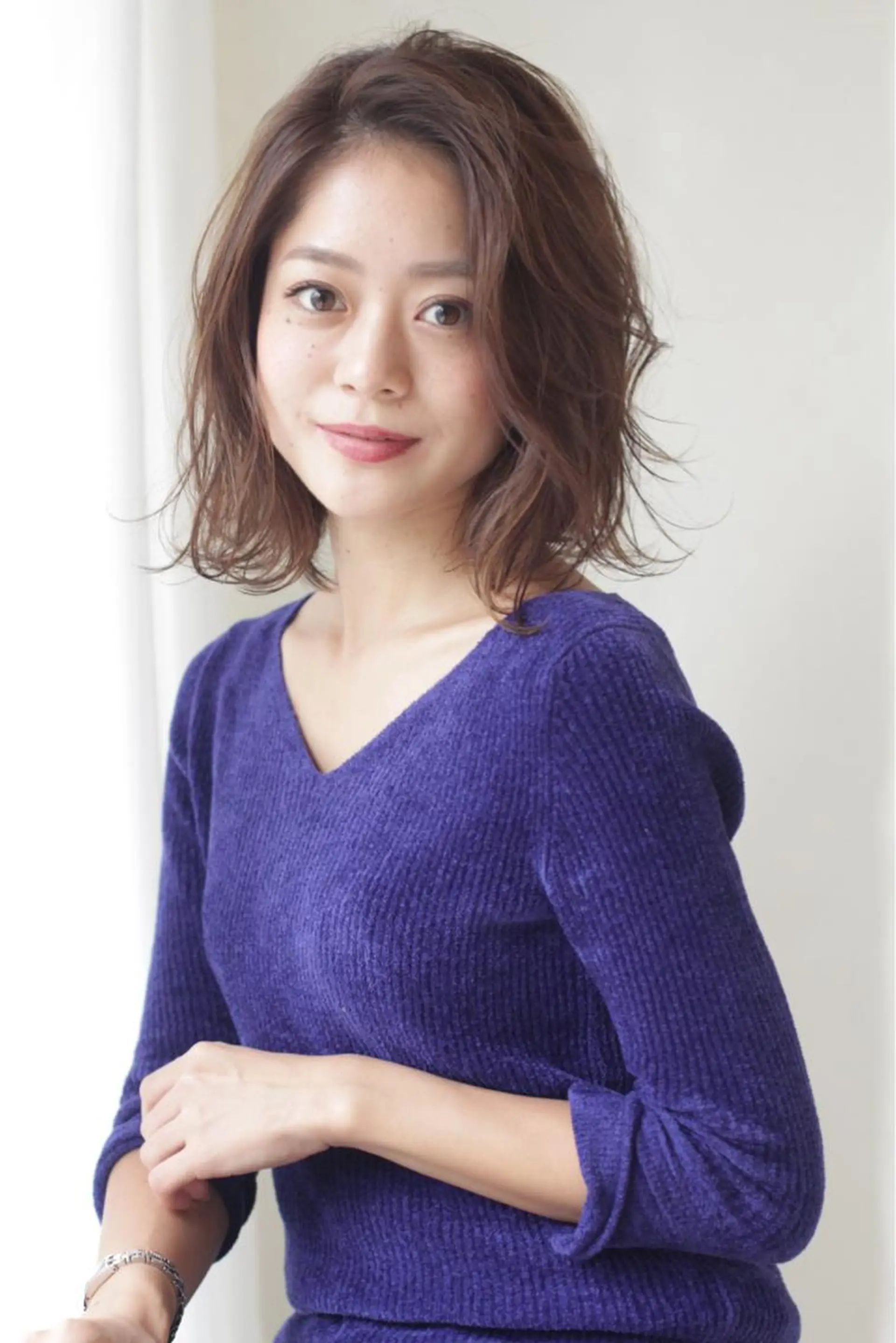 ミディアム カラー ベージュカラー ラベンダーカラー ラベンダーベージュ ボブ 外ハネヘア ボブ/大人ヘア k-two濱田のヘアスタイル