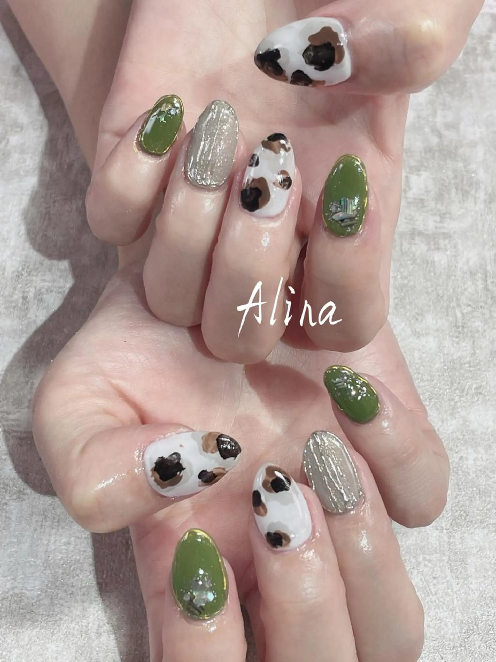 セミロング ネイル 持ち込み Alina エリナのネイルデザイン