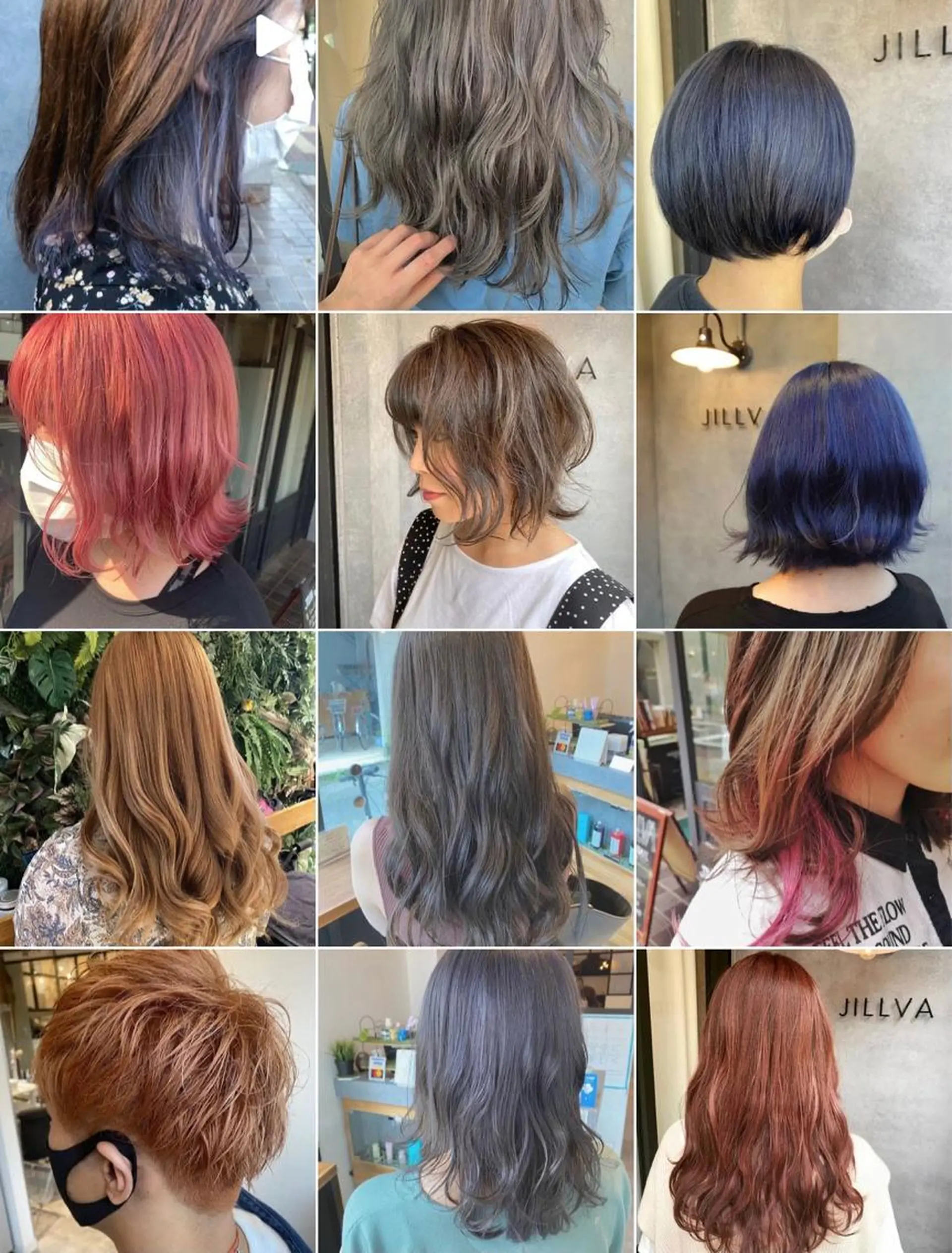 セミロング アッシュ ミストバング パープルカラー ボブ 髪質改善 N゜jillva ナンバージルバのヘアスタイル