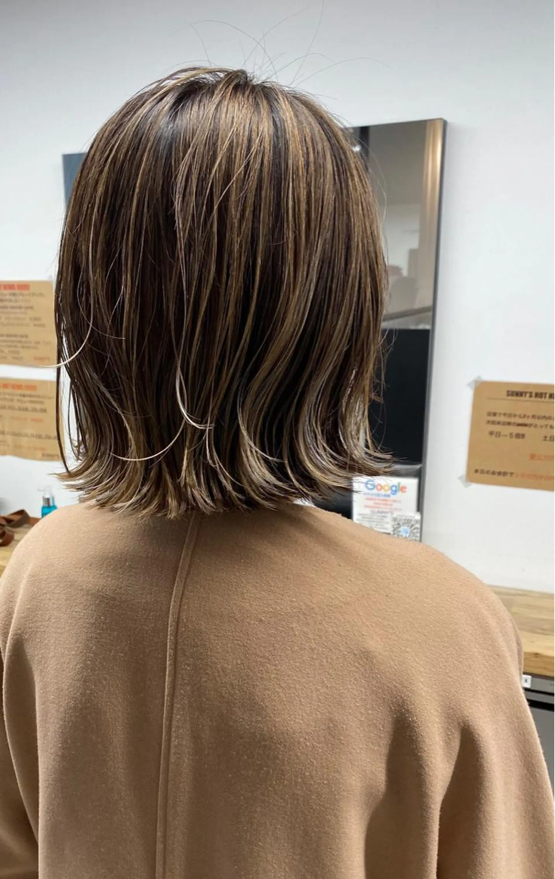 ミディアム カラー アッシュ ブリーチ ハイライトカラー ハイライト 柏サニーズ✂︎クセ毛 ◎ショート◎正樹のヘアスタイル