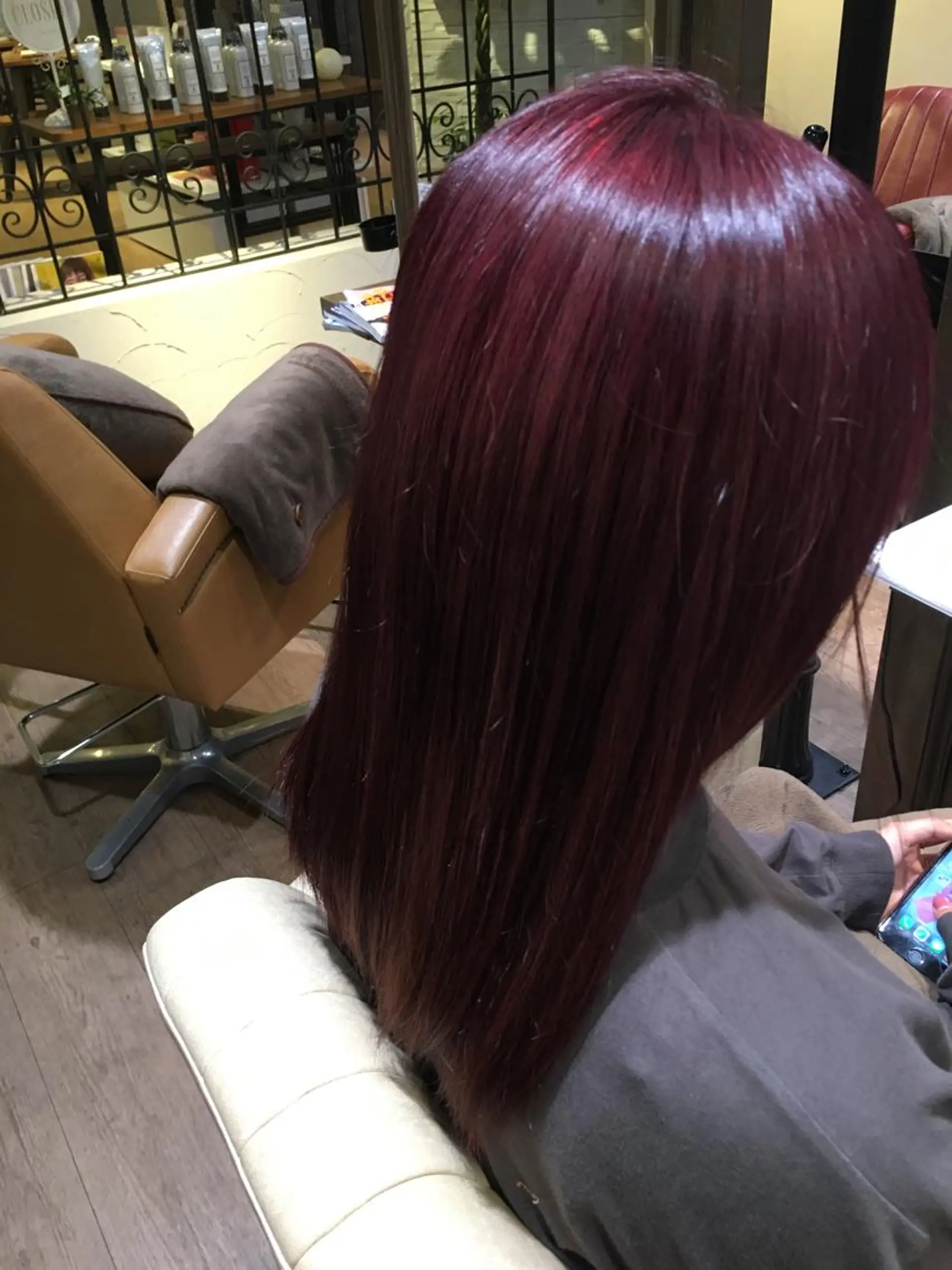 セミロング カラー レッドカラー MODE K's塚口 かどやのヘアスタイル