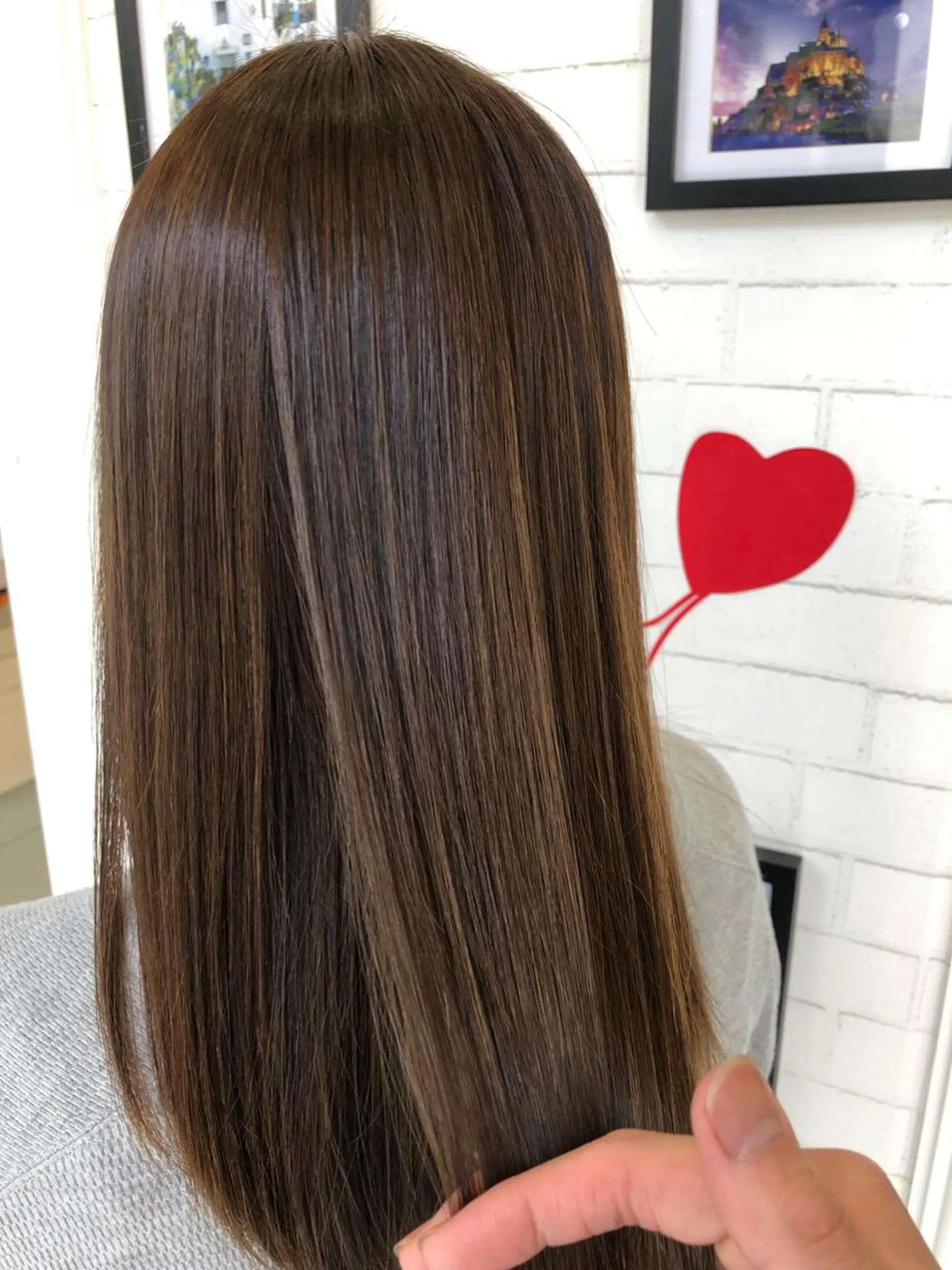 ロング パーマ アッシュ 学生 髪質改善 レイヤーカット 縮毛矯正 Ash 山田 勇太のヘアスタイル