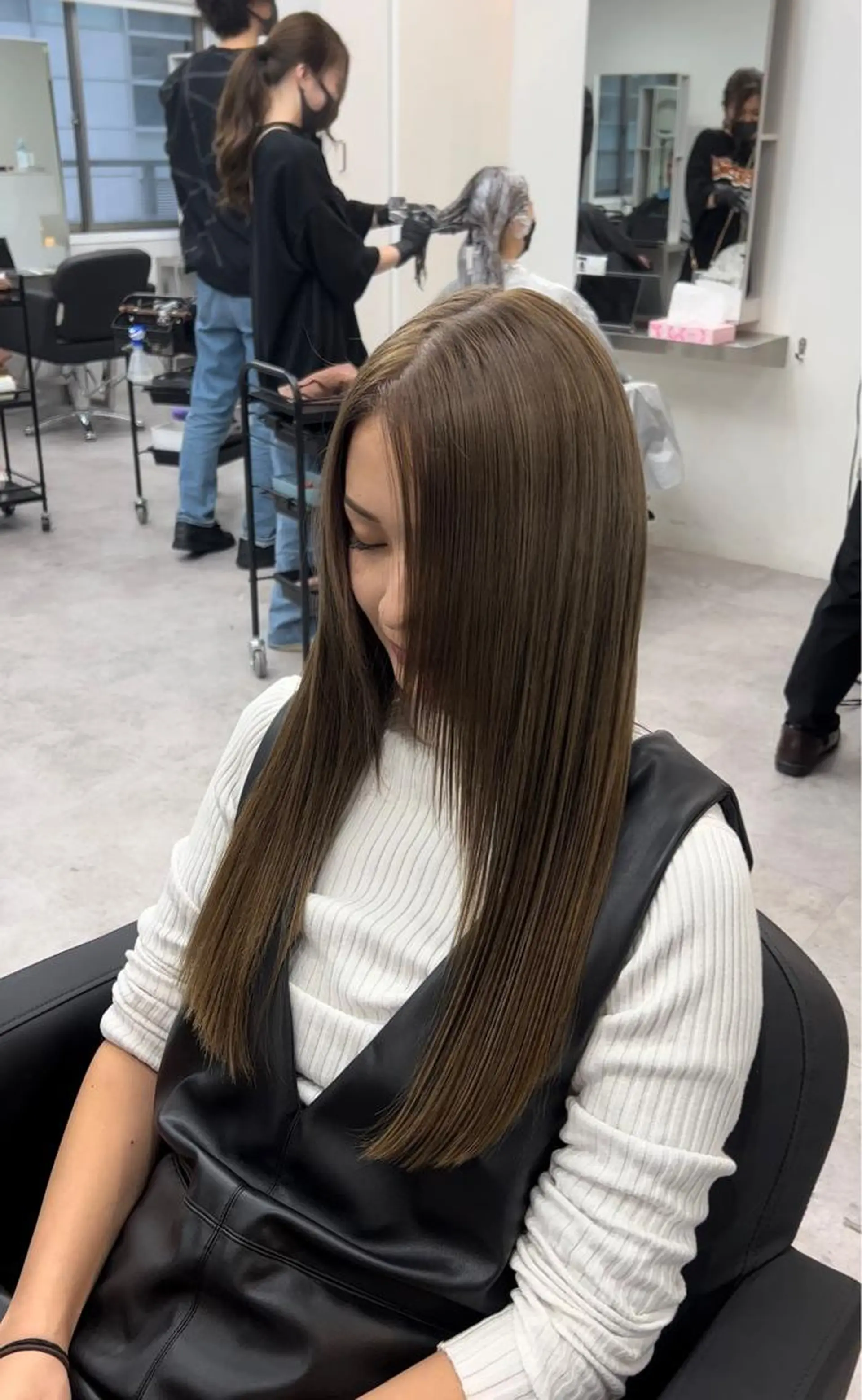 ロング ヘアカラー トリートメント 🫧髪質改善 講師🫧🍎幹細胞のヘアスタイル