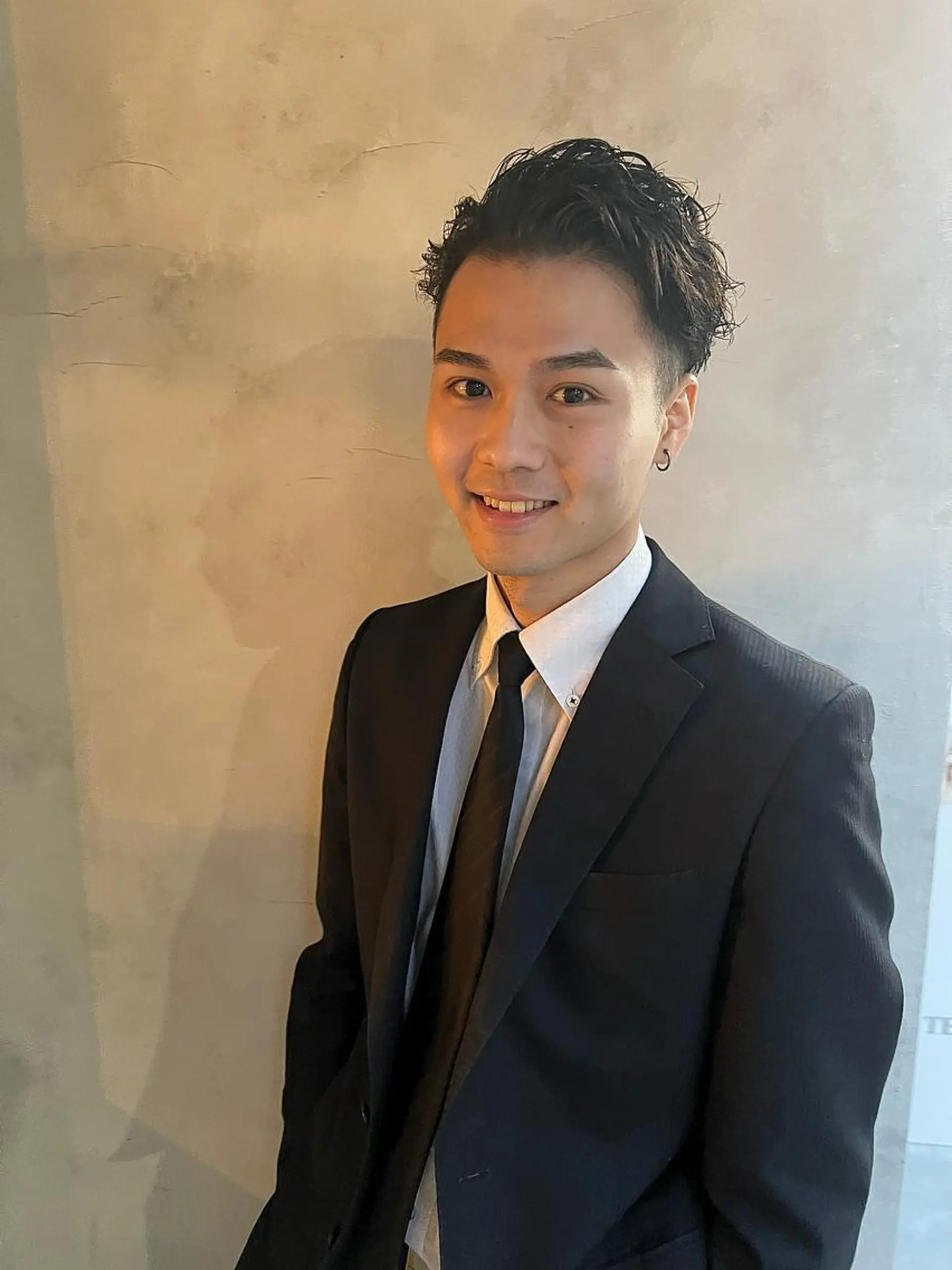 ショート カラー パーマ メンズ kiitos所属・関西センターパート メンズモデル募集のヘアスタイル