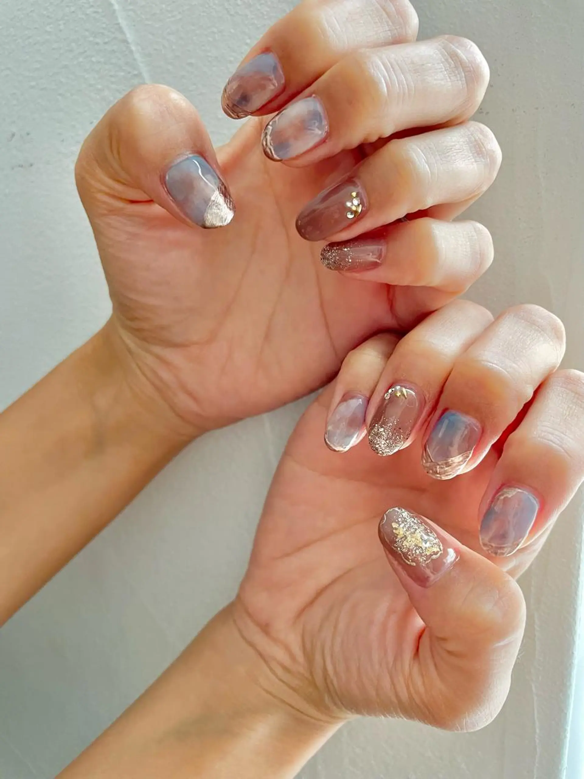 ネイル フットネイル ジェルネイル ゴールド 韓国ネイル ミラーネイル 甲府市徳行 🧸prunelleのネイルデザイン