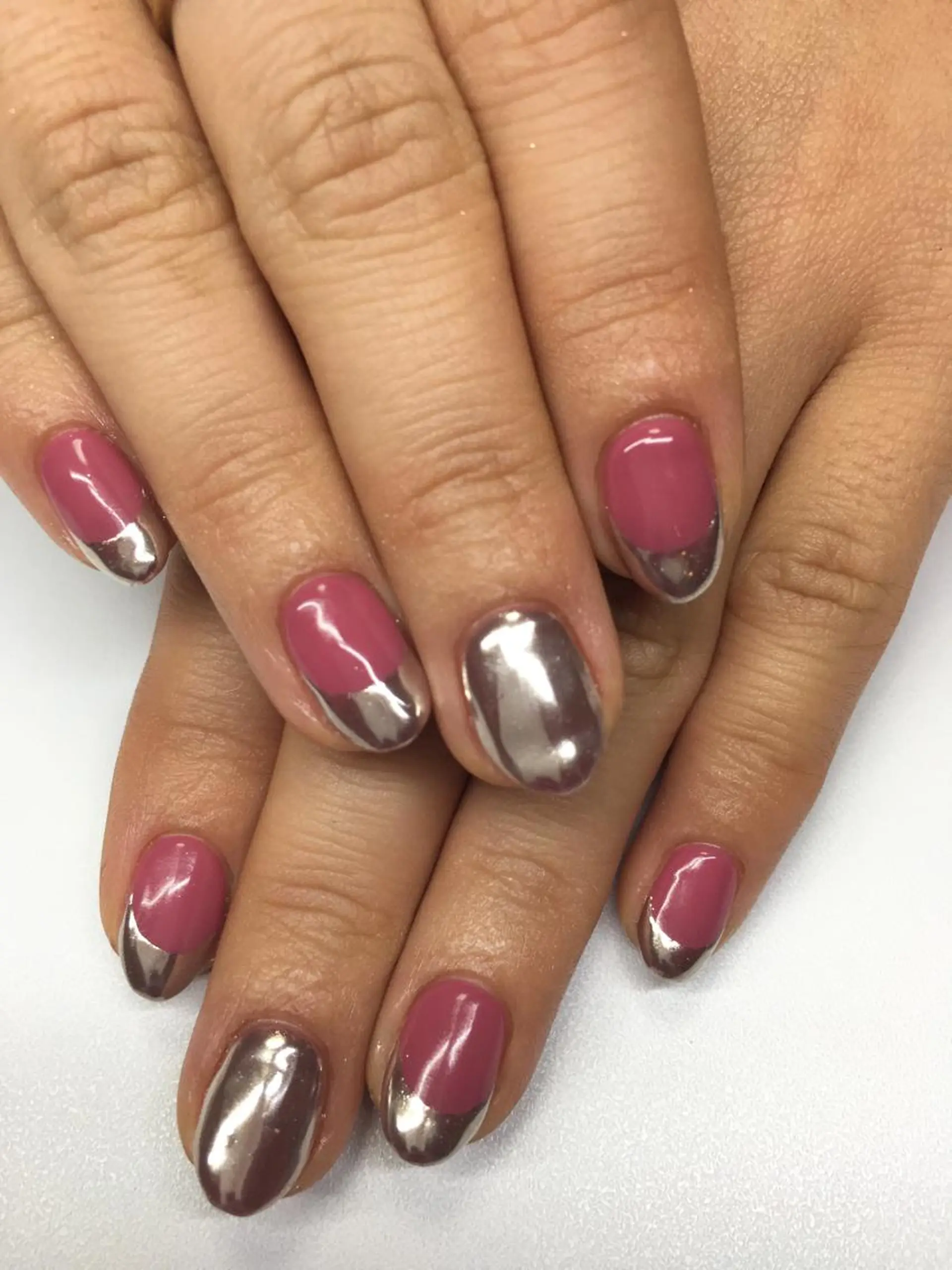 ネイル フレンチネイル ミラーネイル ハンドネイル glow_ nailのネイルデザイン