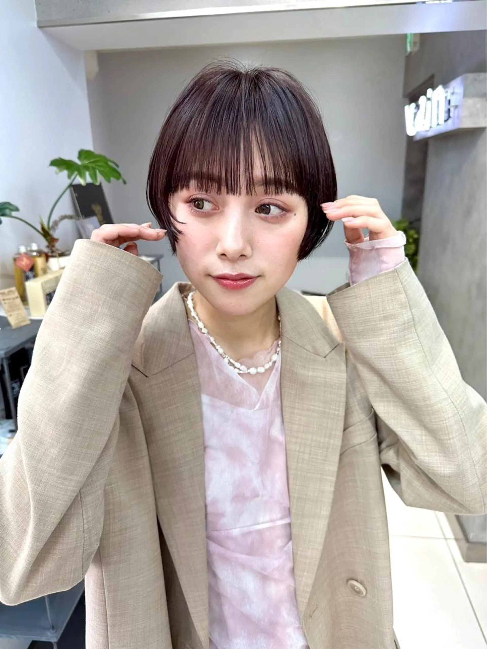 ショート カラー ナチュラル×色気パ ーマ 渋谷/マナミのヘアスタイル