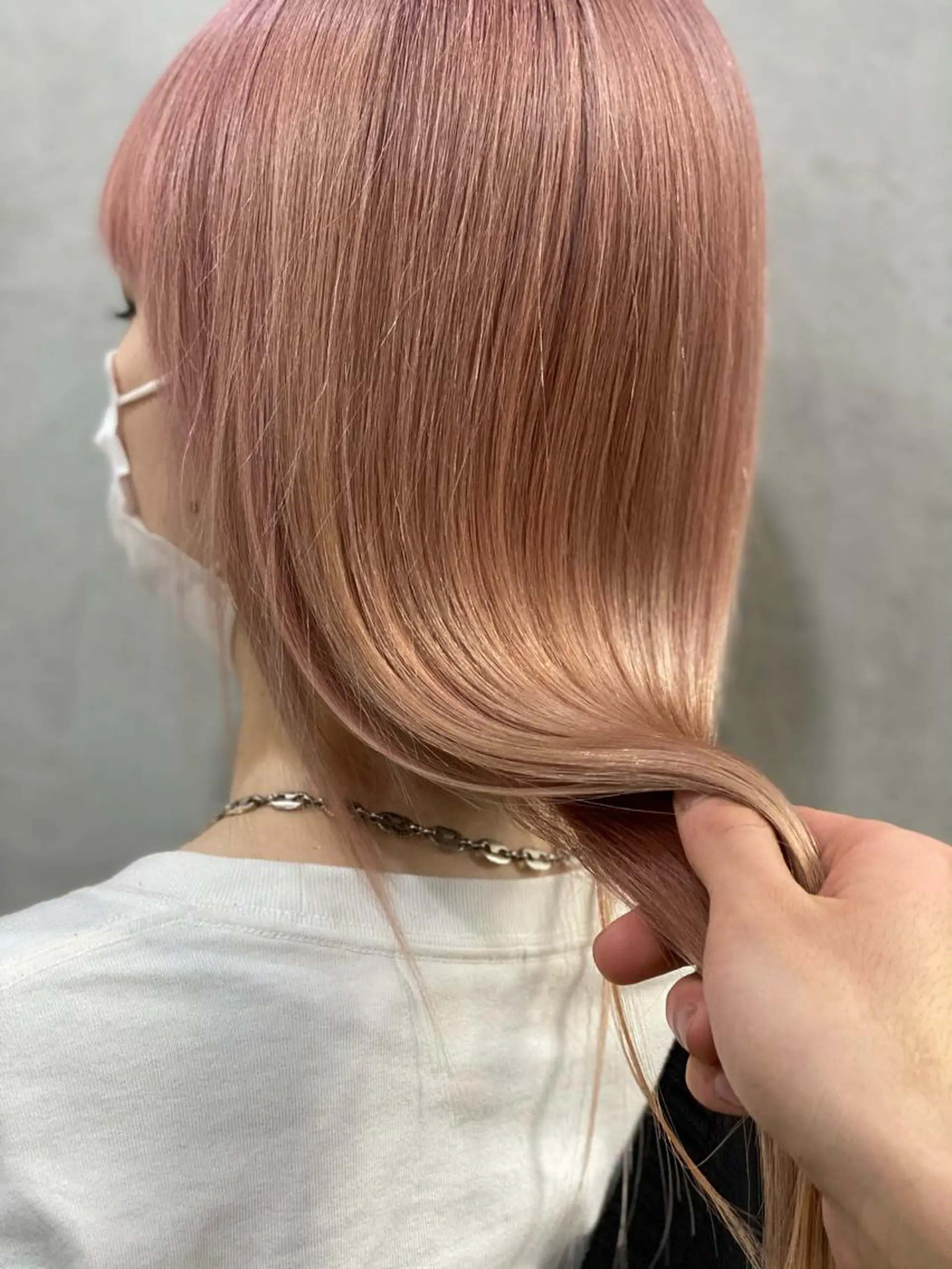 セミロング カラー ヘアアレンジ ブリーチダブルカラー ハイライト/山本喜熙のヘアスタイル