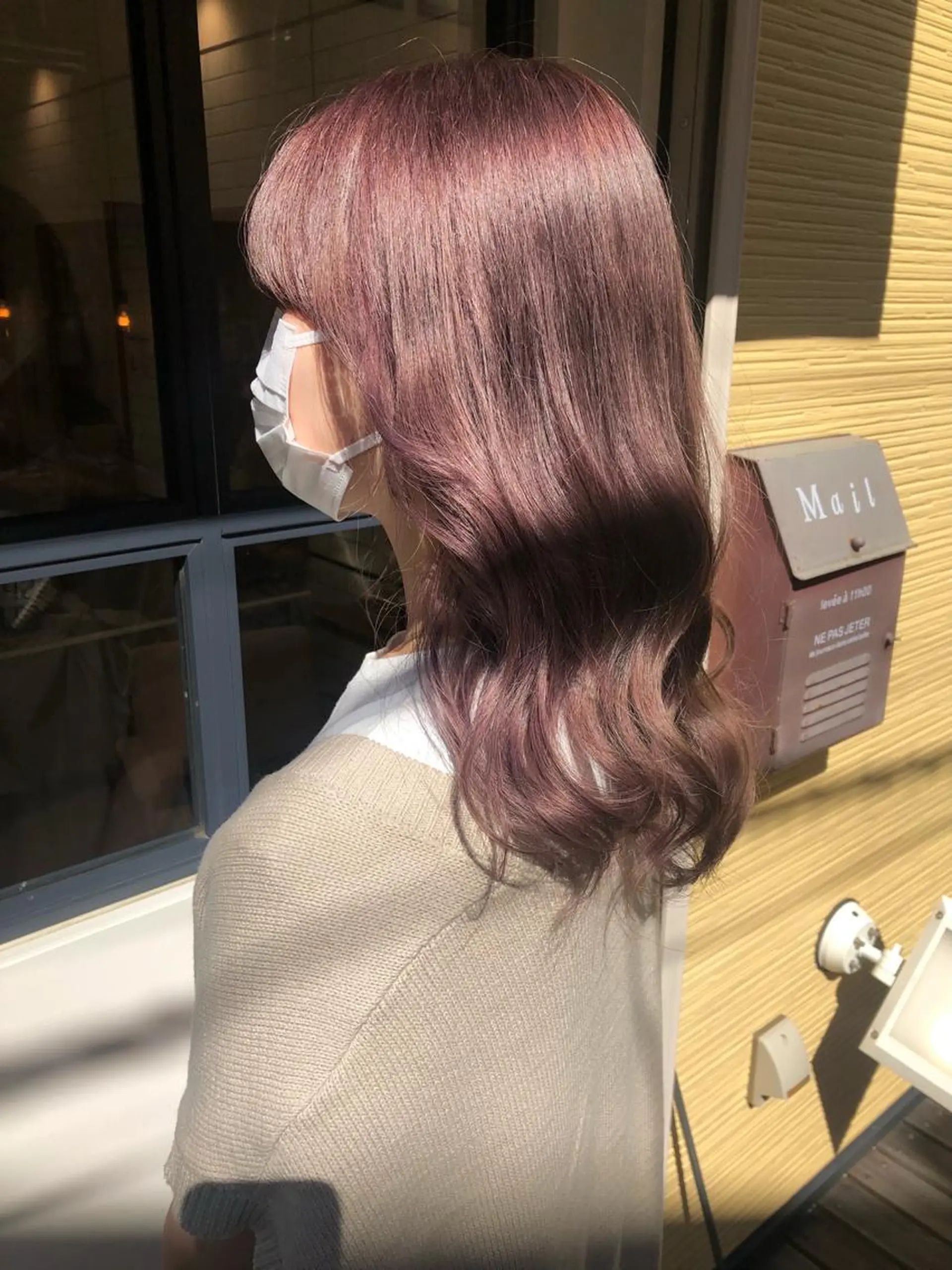 セミロング カラー ラベンダーカラー ピンクカラー ピンクラベンダー レイヤー/お顔まわり 暖色カラー🍑Amiのヘアスタイル