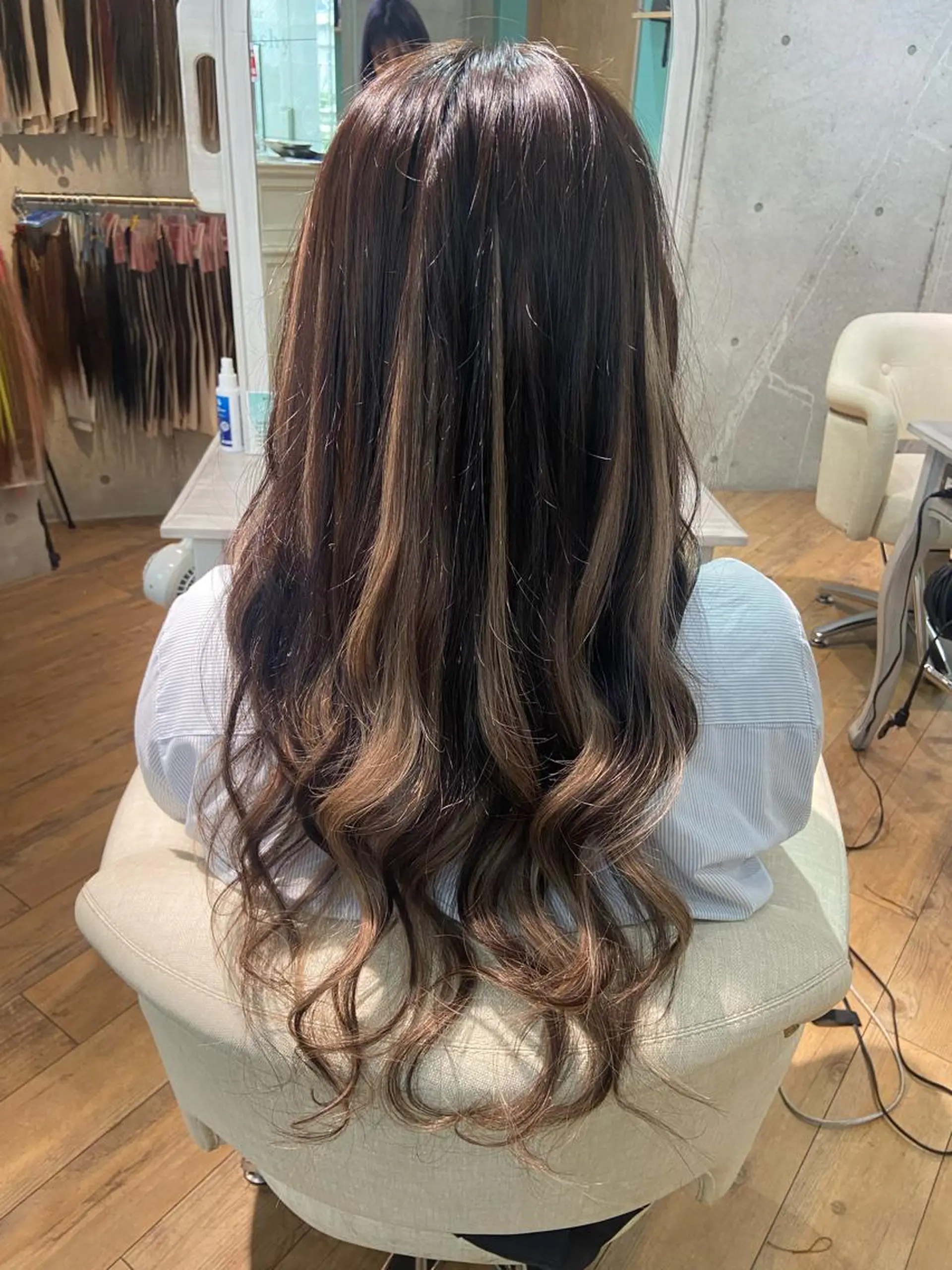 ロング カラー プルエクステ エクステ エクステ 🧸プルエクステ❤︎ ネイルKAO🧸のヘアスタイル